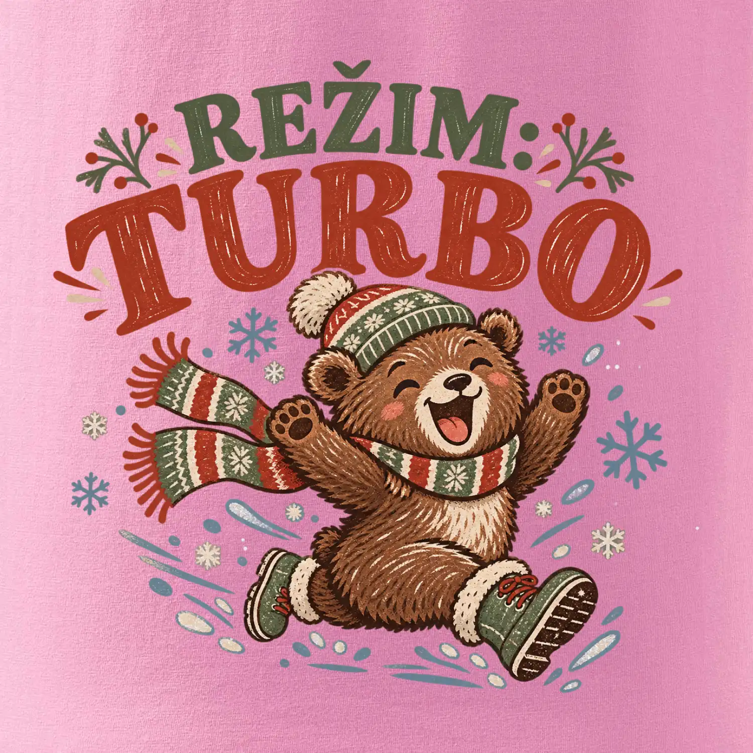 Rodinná vánoční trička - Režim turbo zimní medvídek dítě