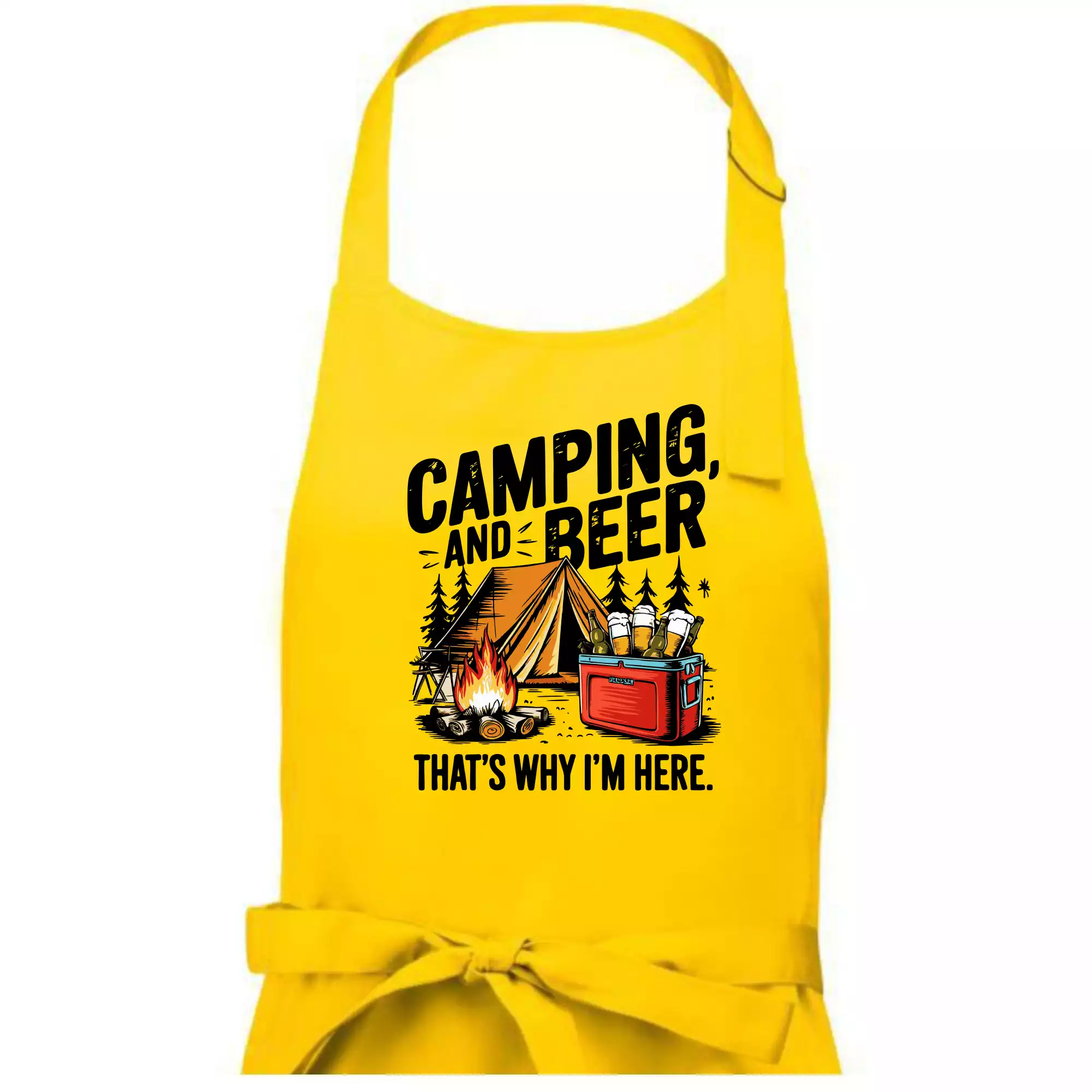 Černý nápis nápis Camping and beer