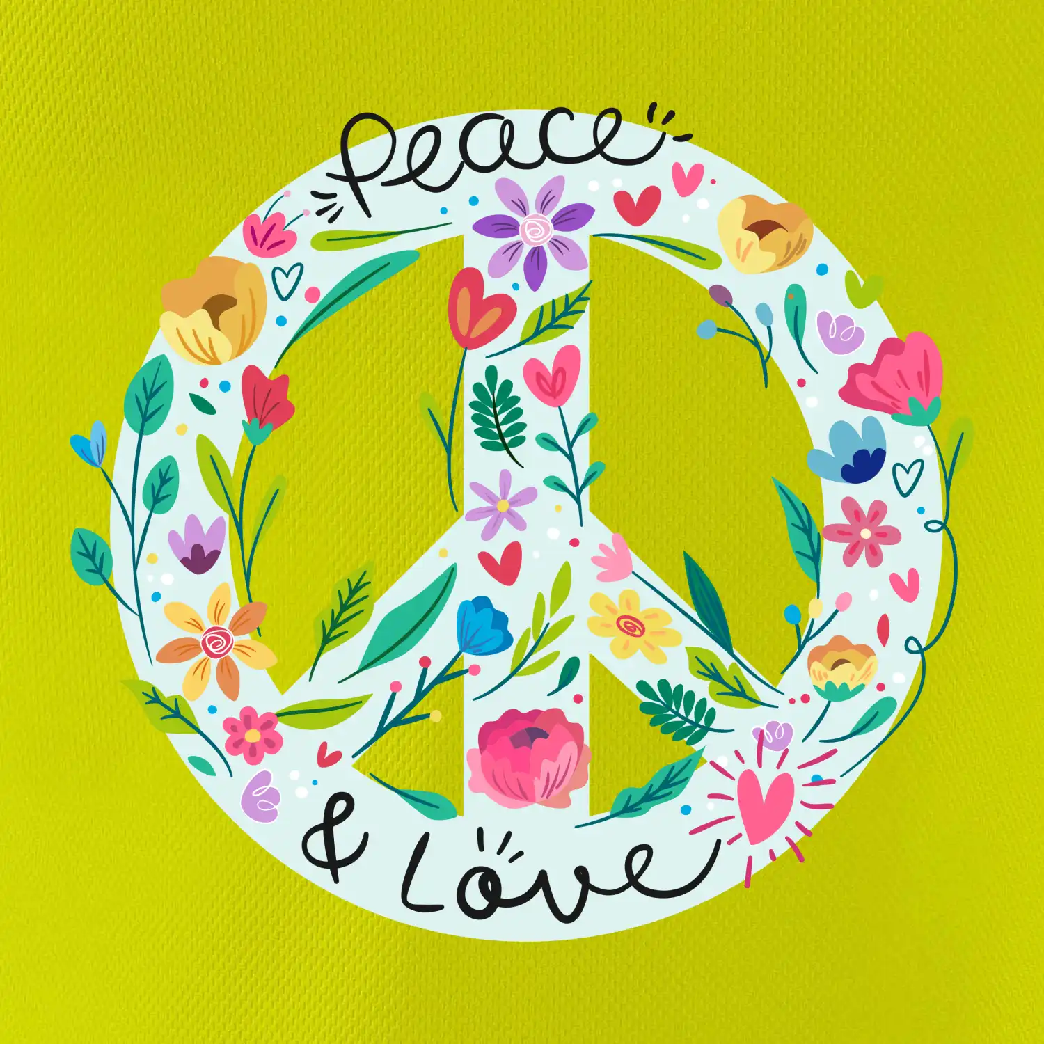 Peace and love symbol