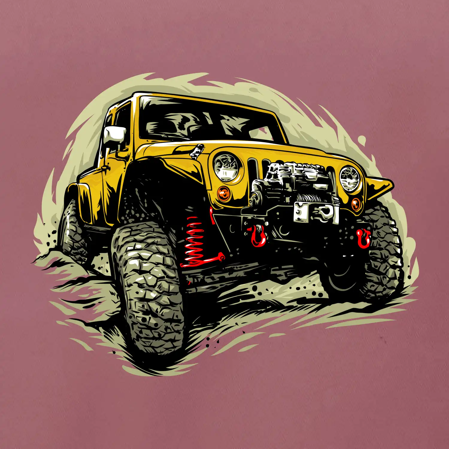 Žlutý offroad s navijákem