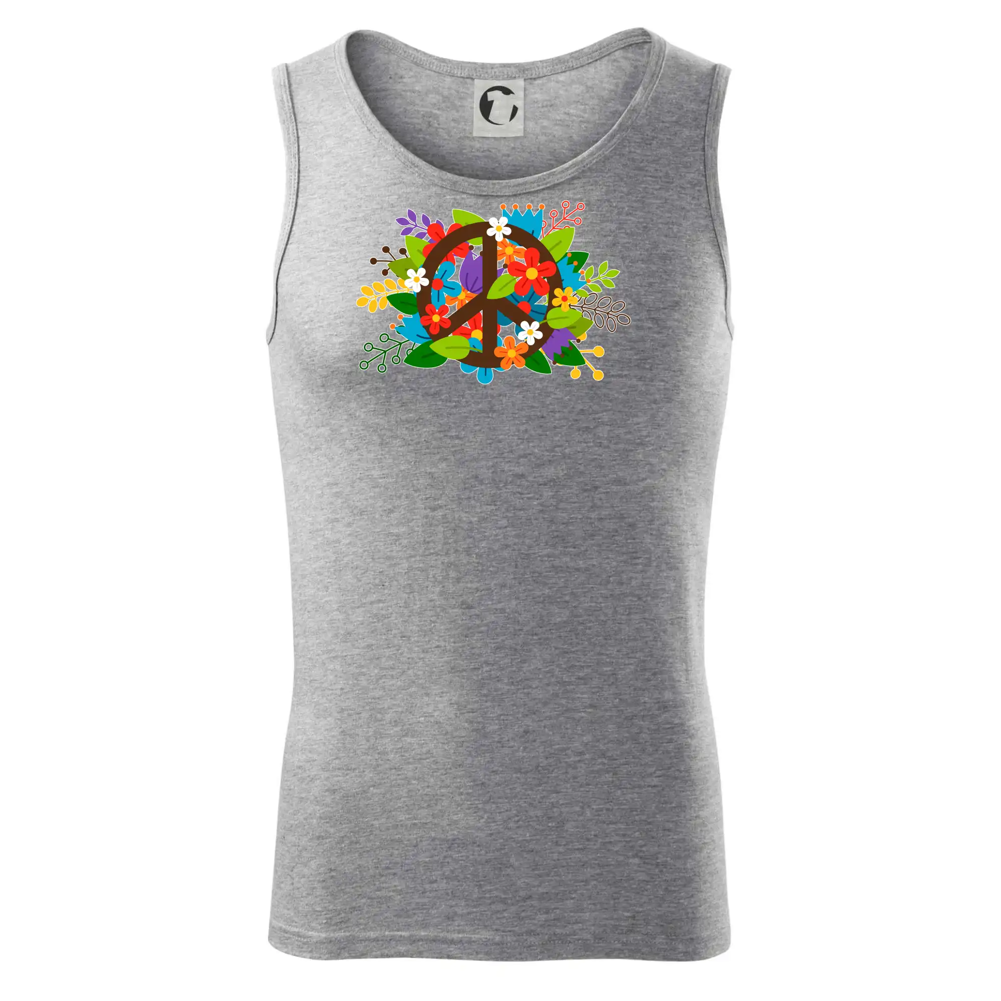 Peace symbol prorostlý květinami