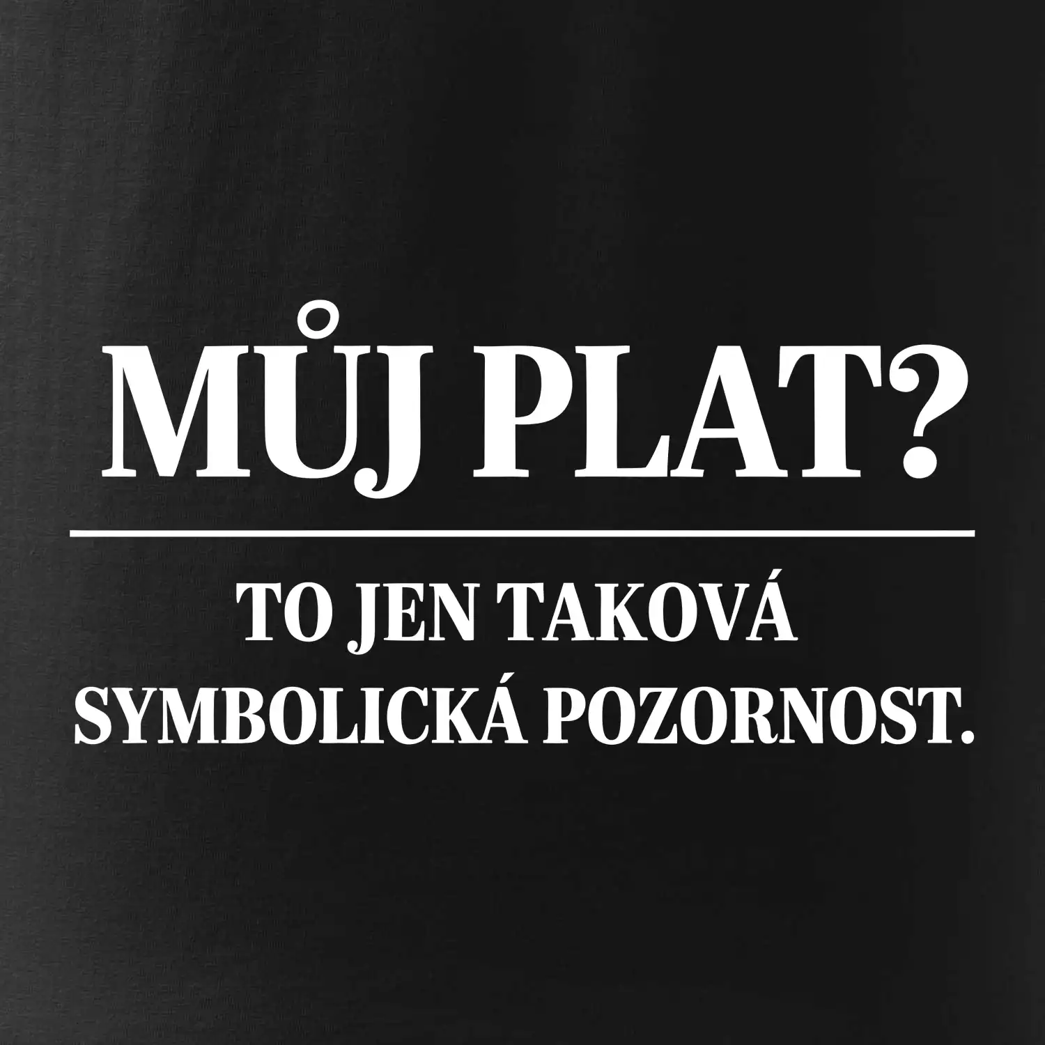 Můj plat? to jen taková symbolická pozornost