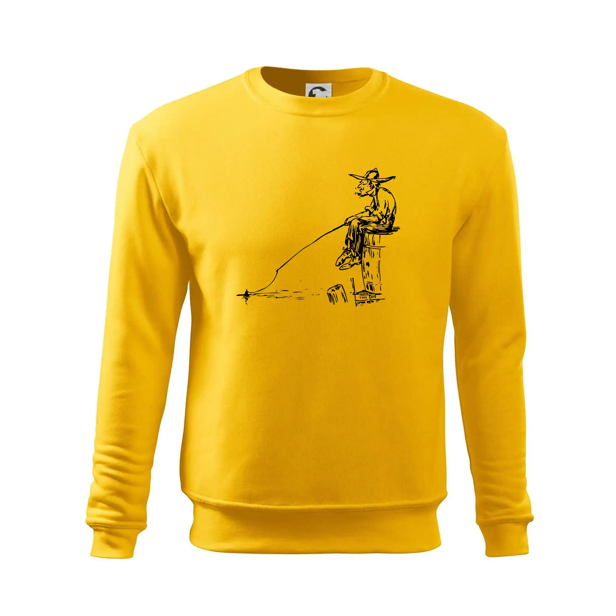 Kreslený rybář na pařezu