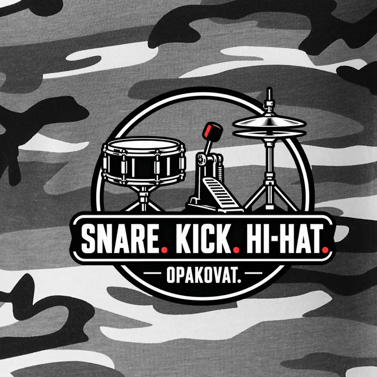 Snare kick hi-hat opakovat - bubenické trio