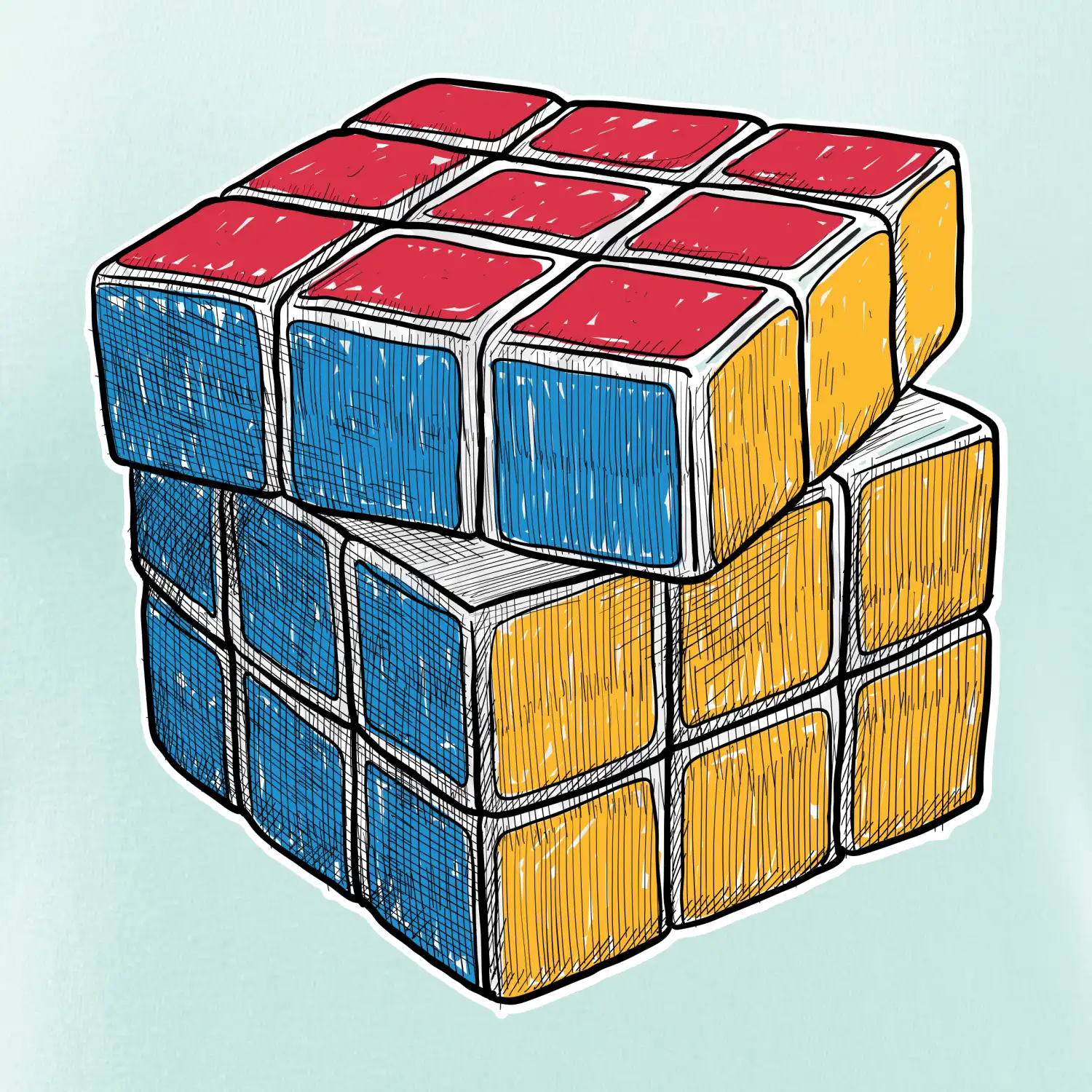 Rubikova kostka kreslená