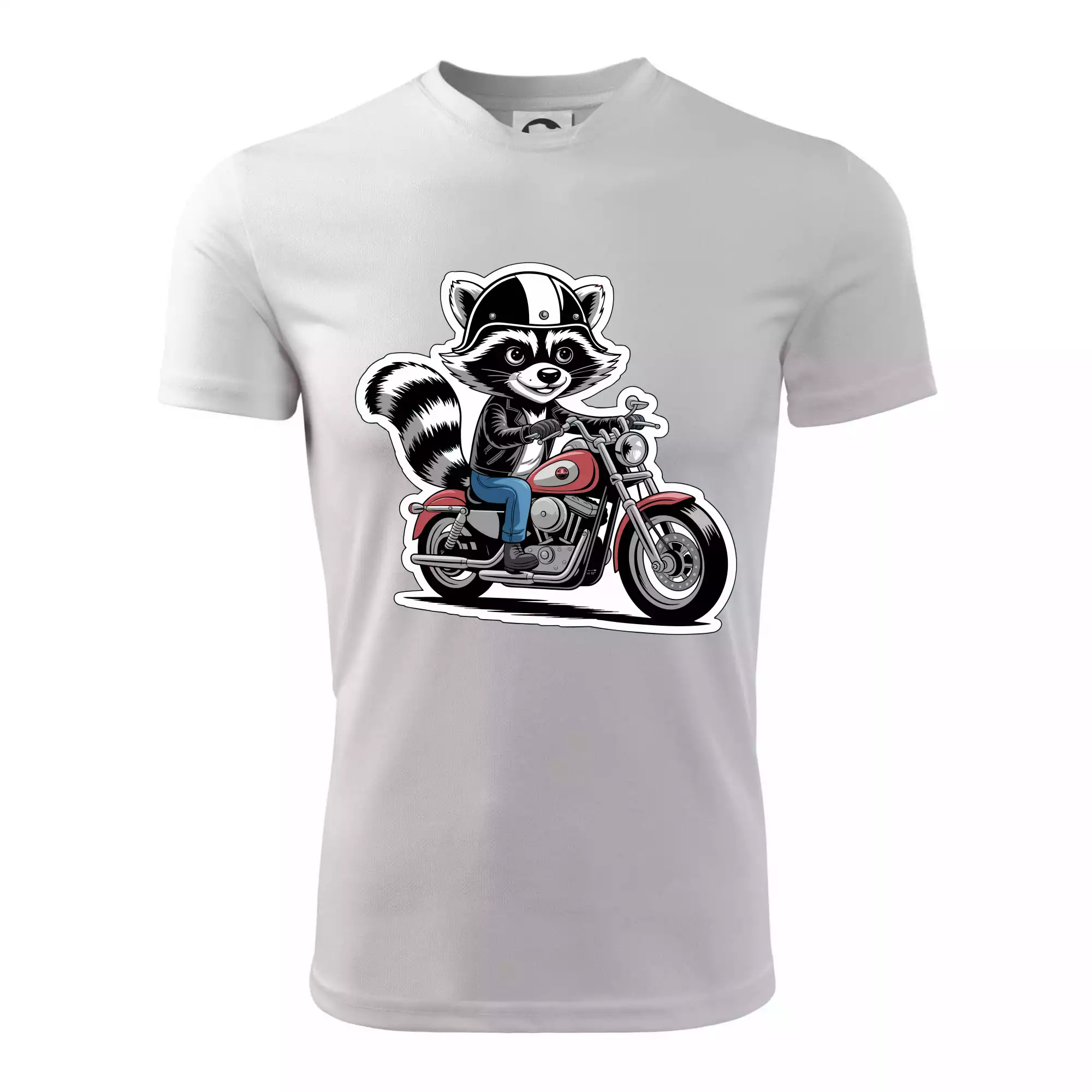 Mýval na motorce kreslený