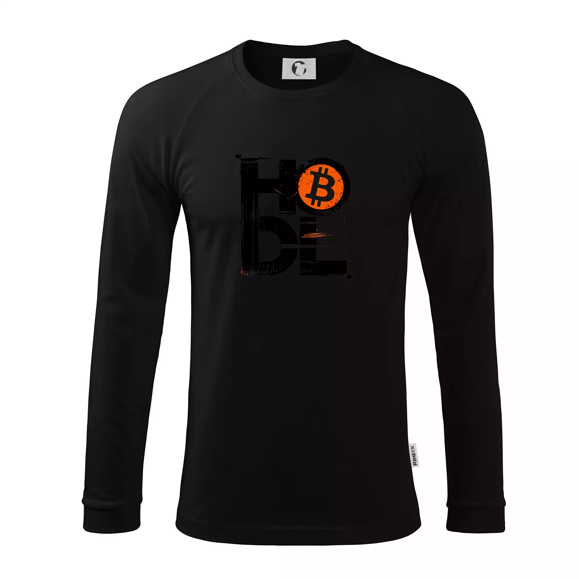 Hodl velký nápis a logo BTC