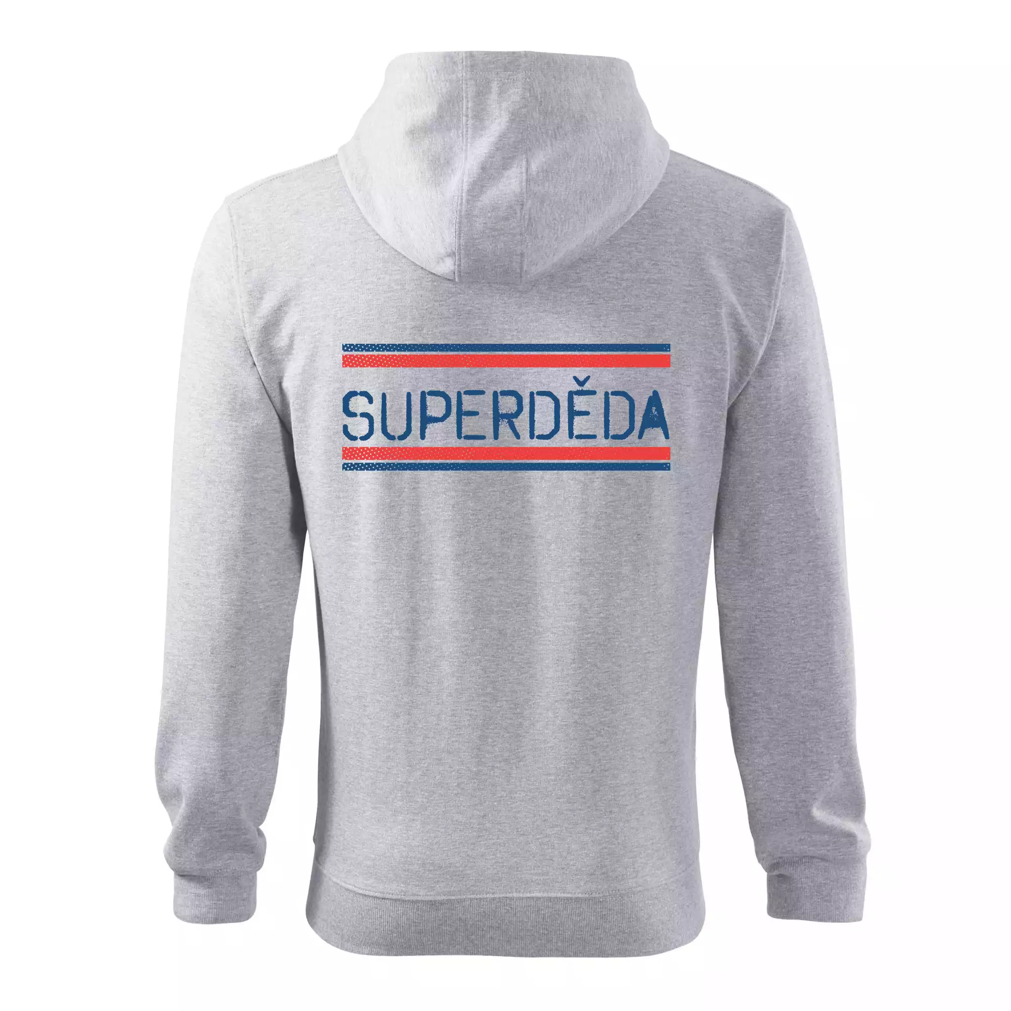SUPERDĚDA nápis modro červený