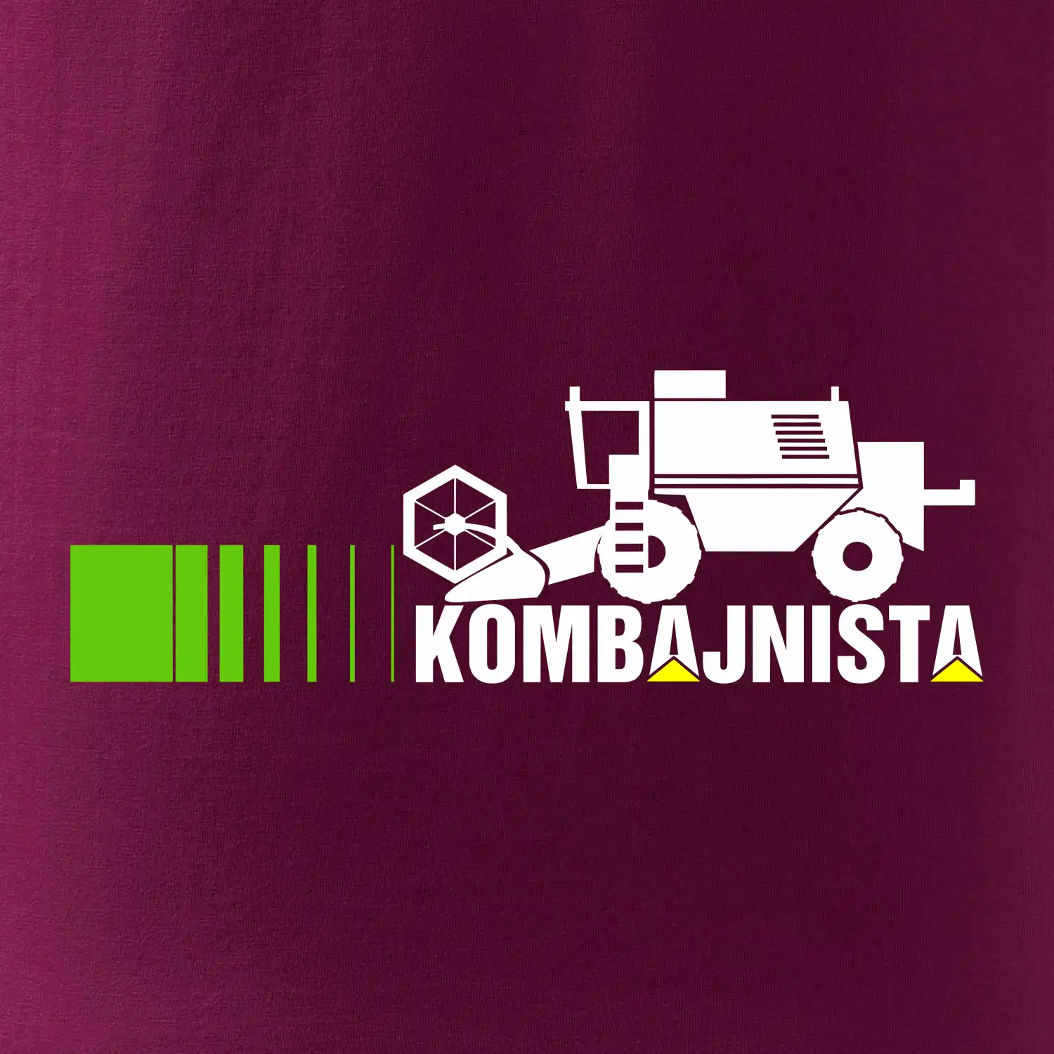 Kombajnista zelená a žlutá