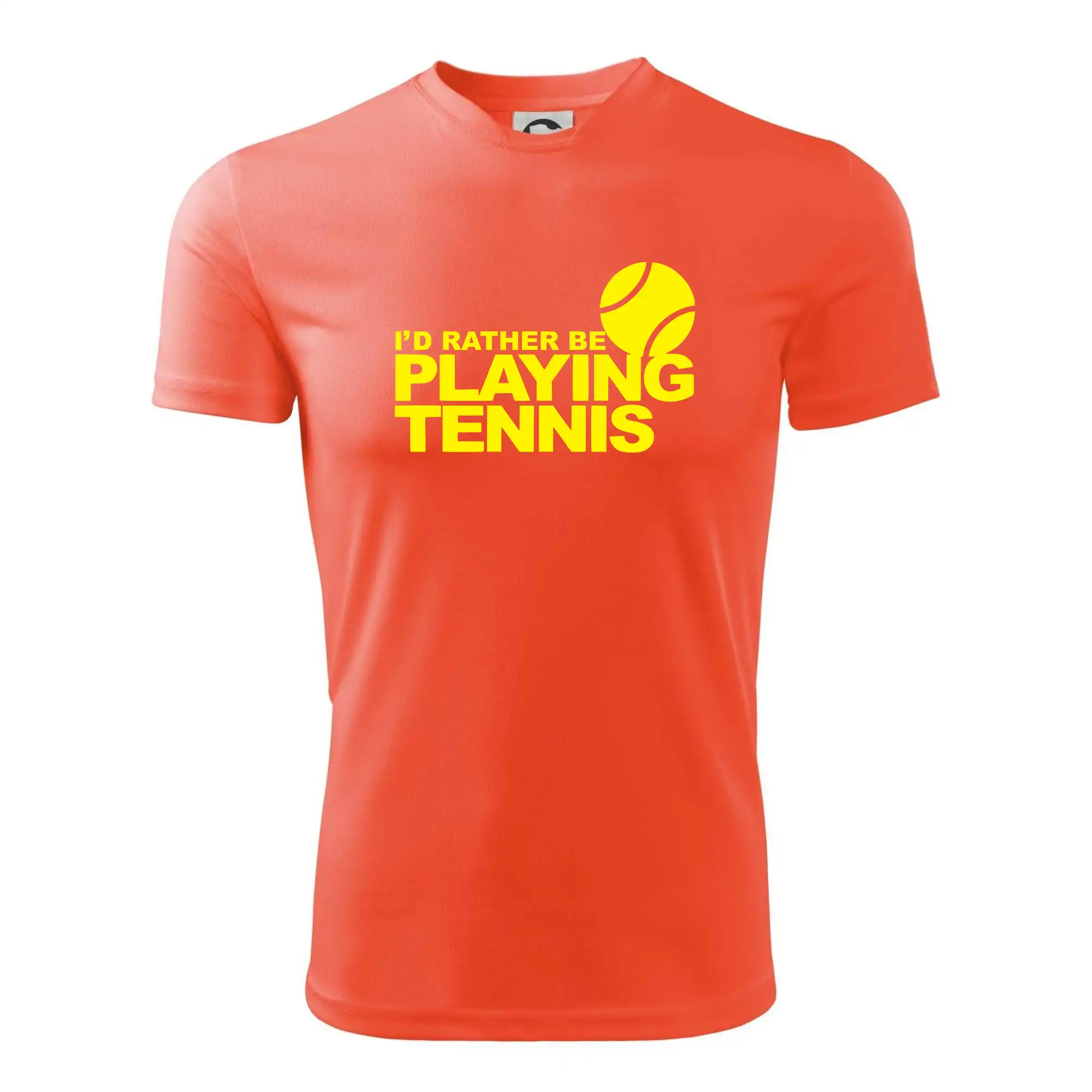 Playing tennis