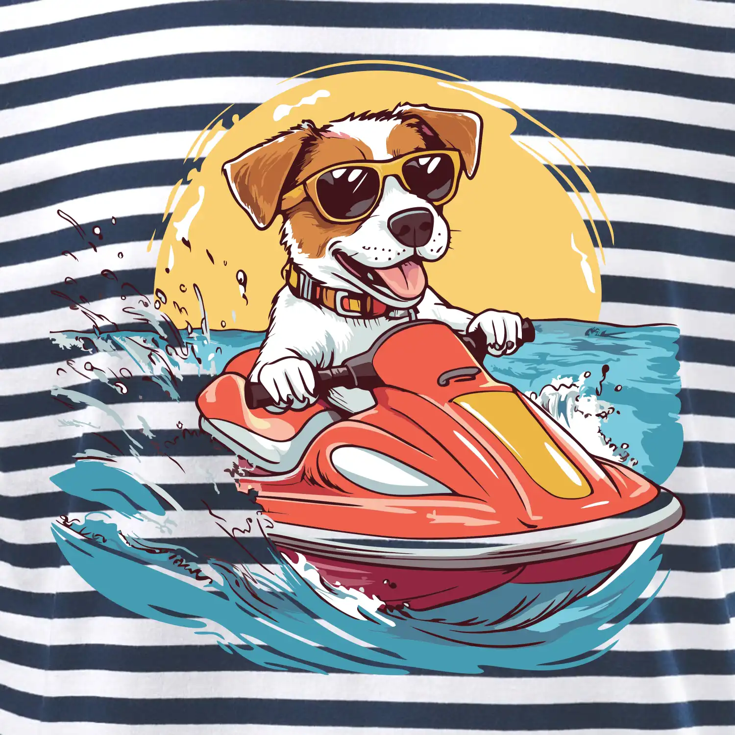 Jack russell teriér na vodním skútru