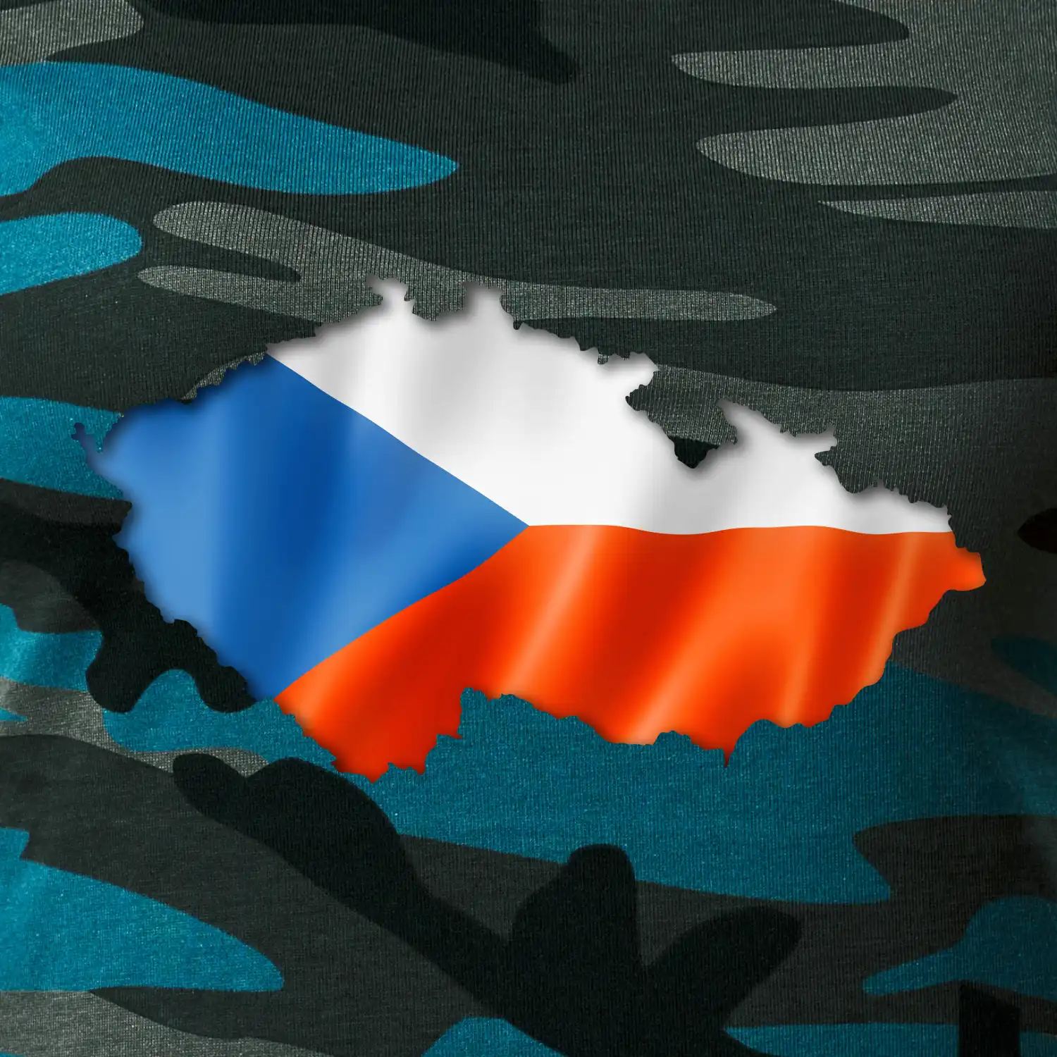Česká vlajka v obrysu republiky