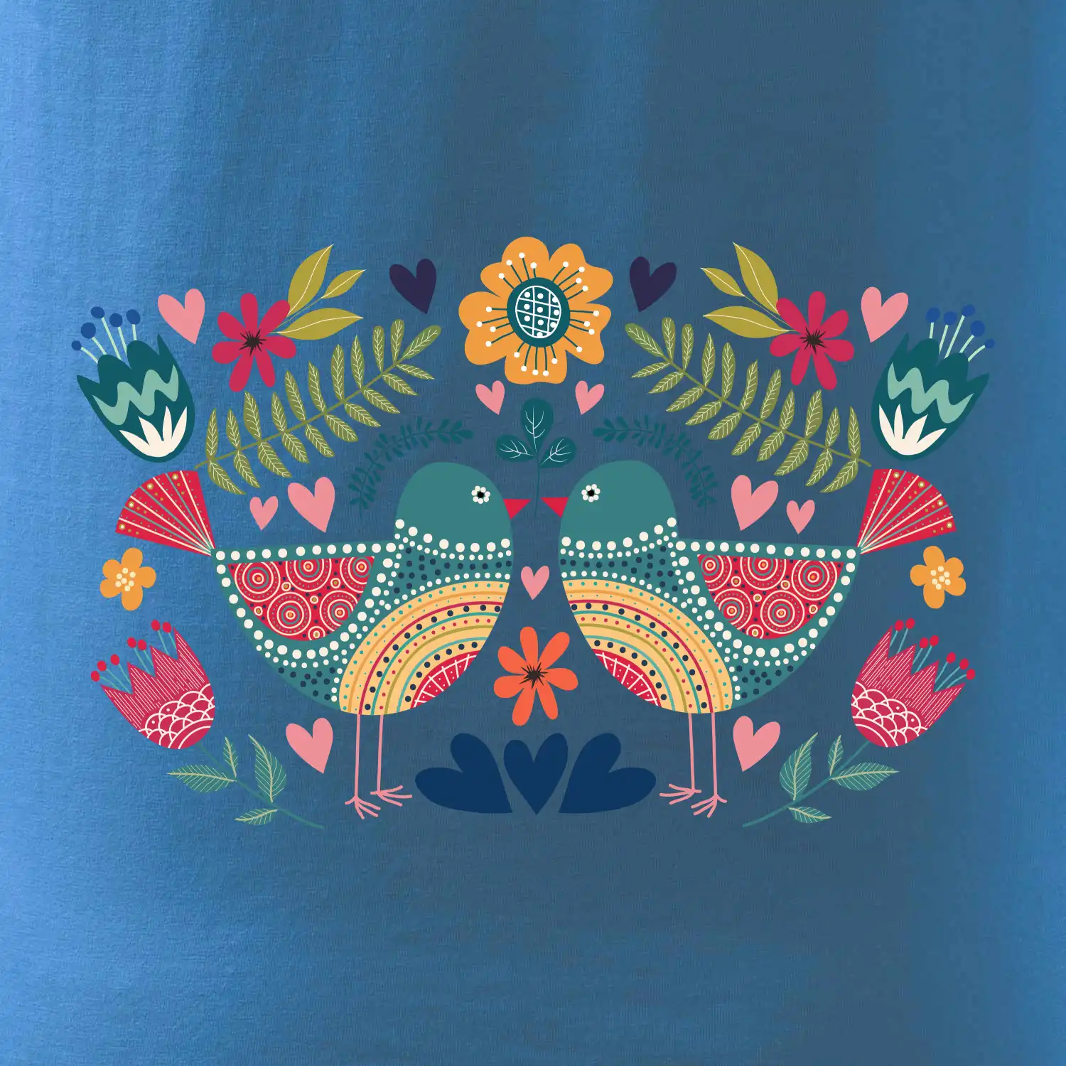 Folklor - dva barevní ptáčci