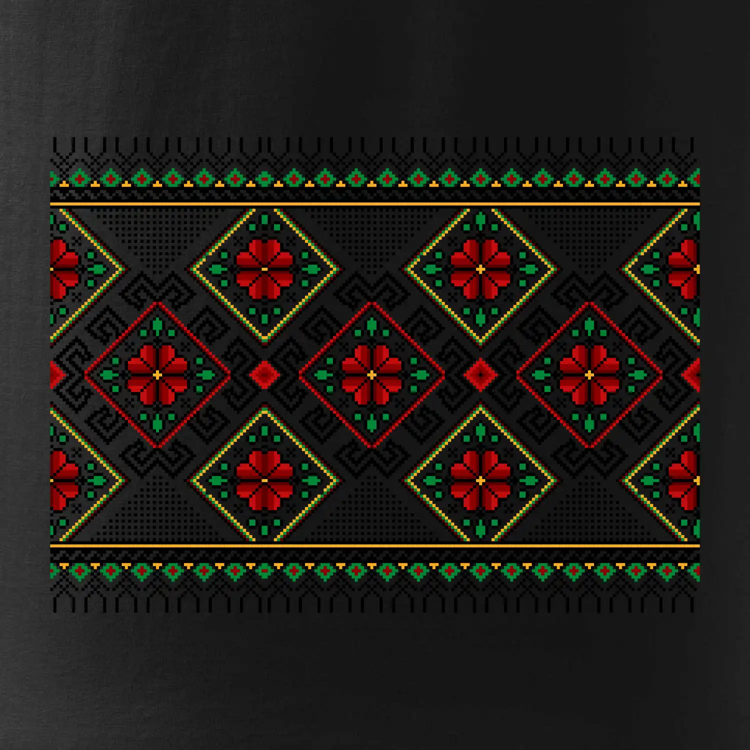 Ukrajinský vzor - Červeno Zelený