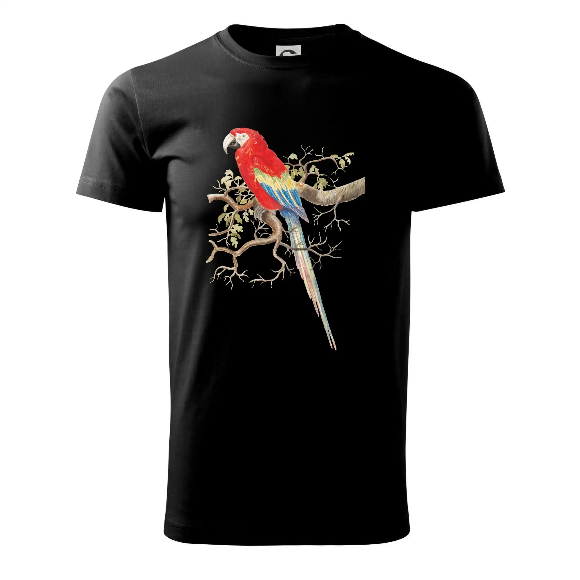 Papoušek na listnatém stromě