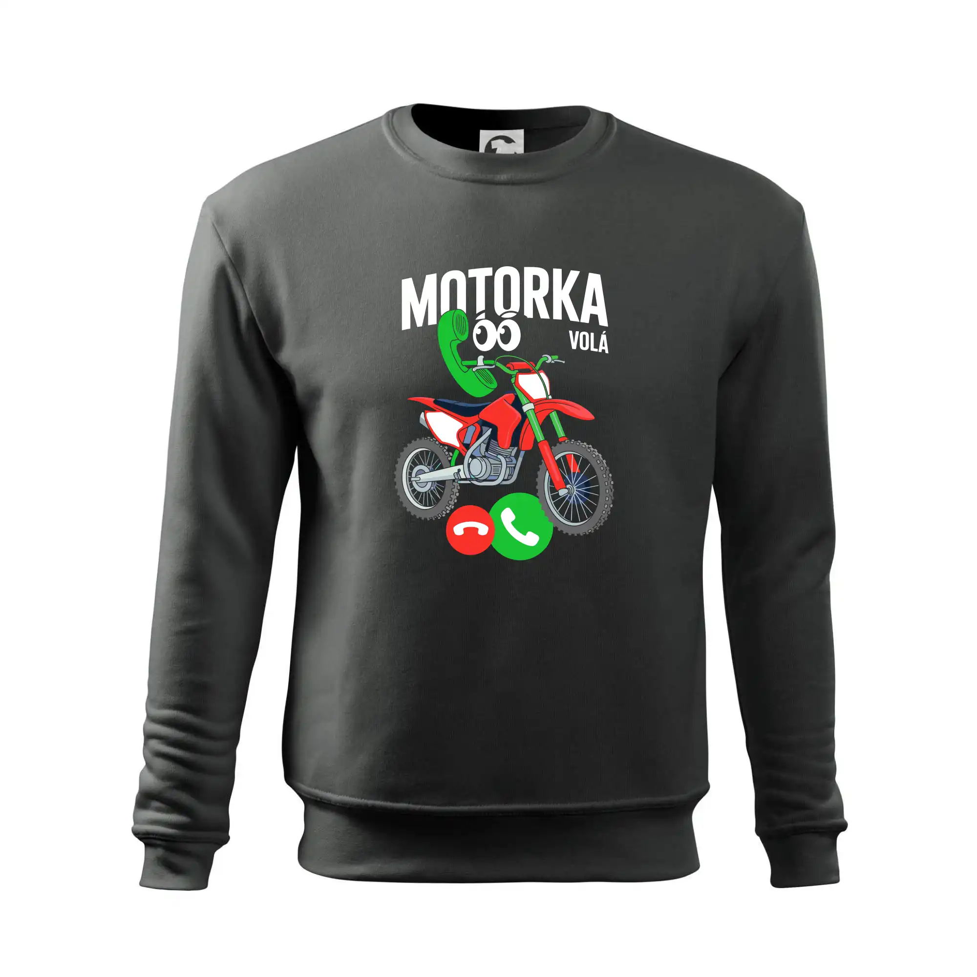 Karikatura motorka cross volá