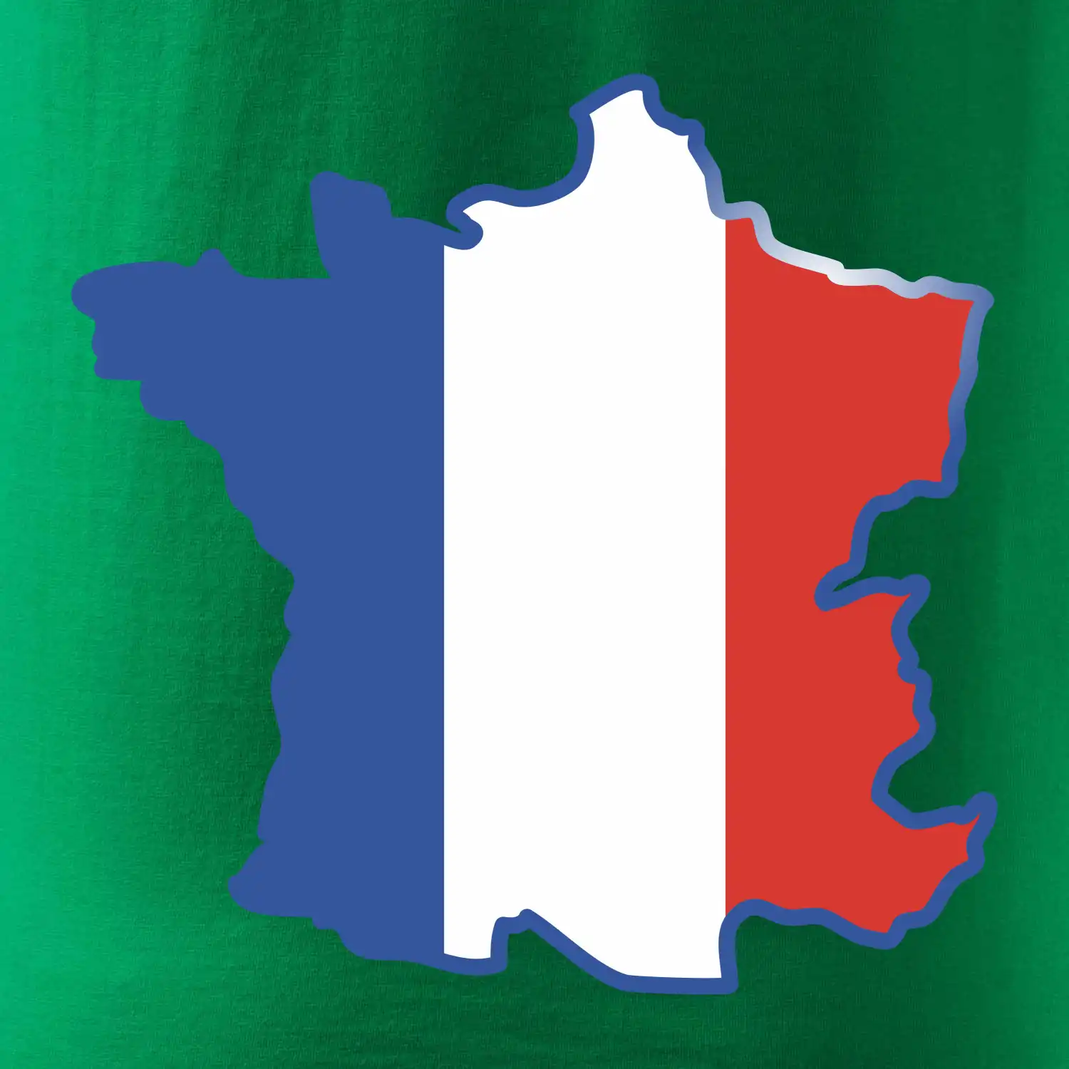 Francouzská vlajka mapa obrys