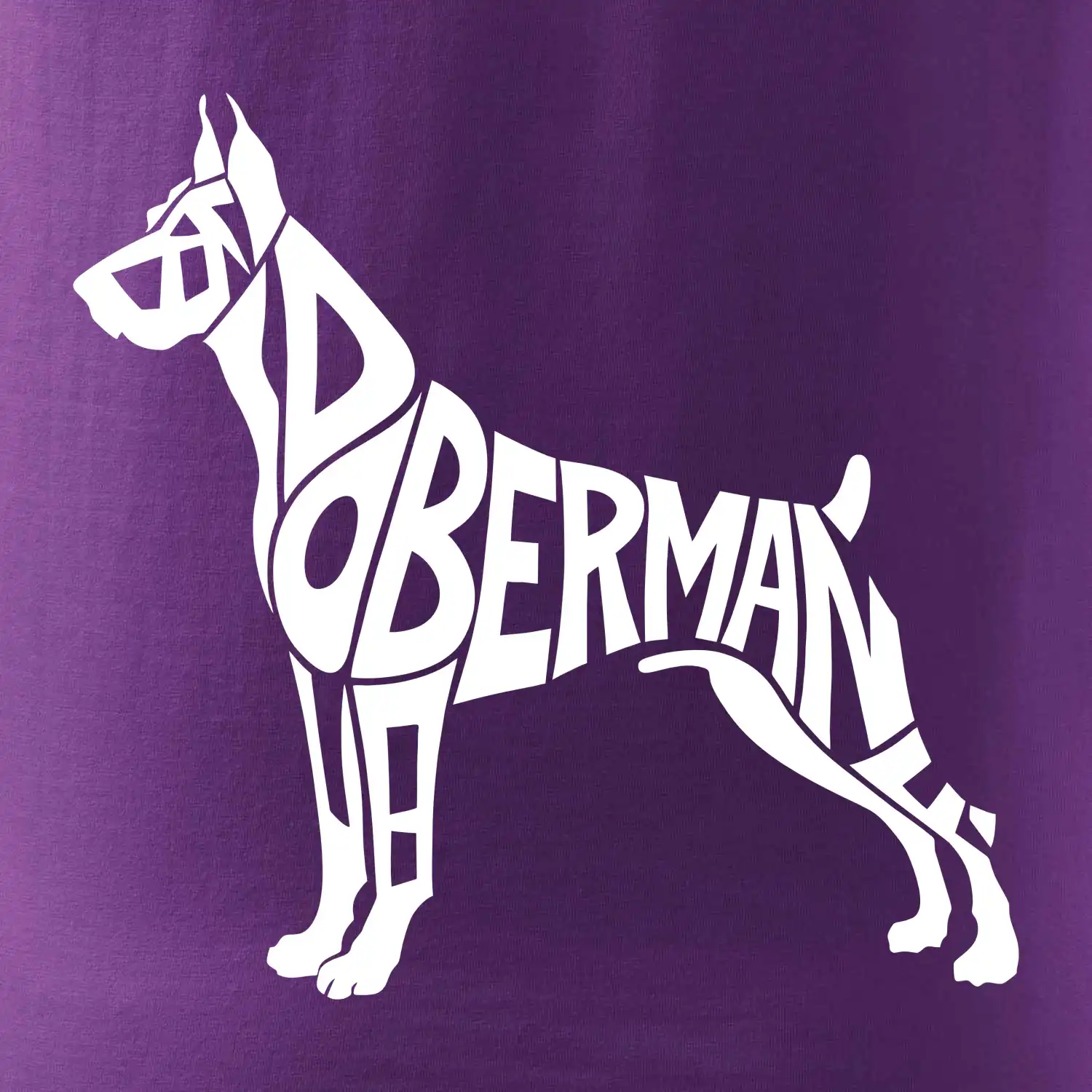 Doberman - nápis v tělě