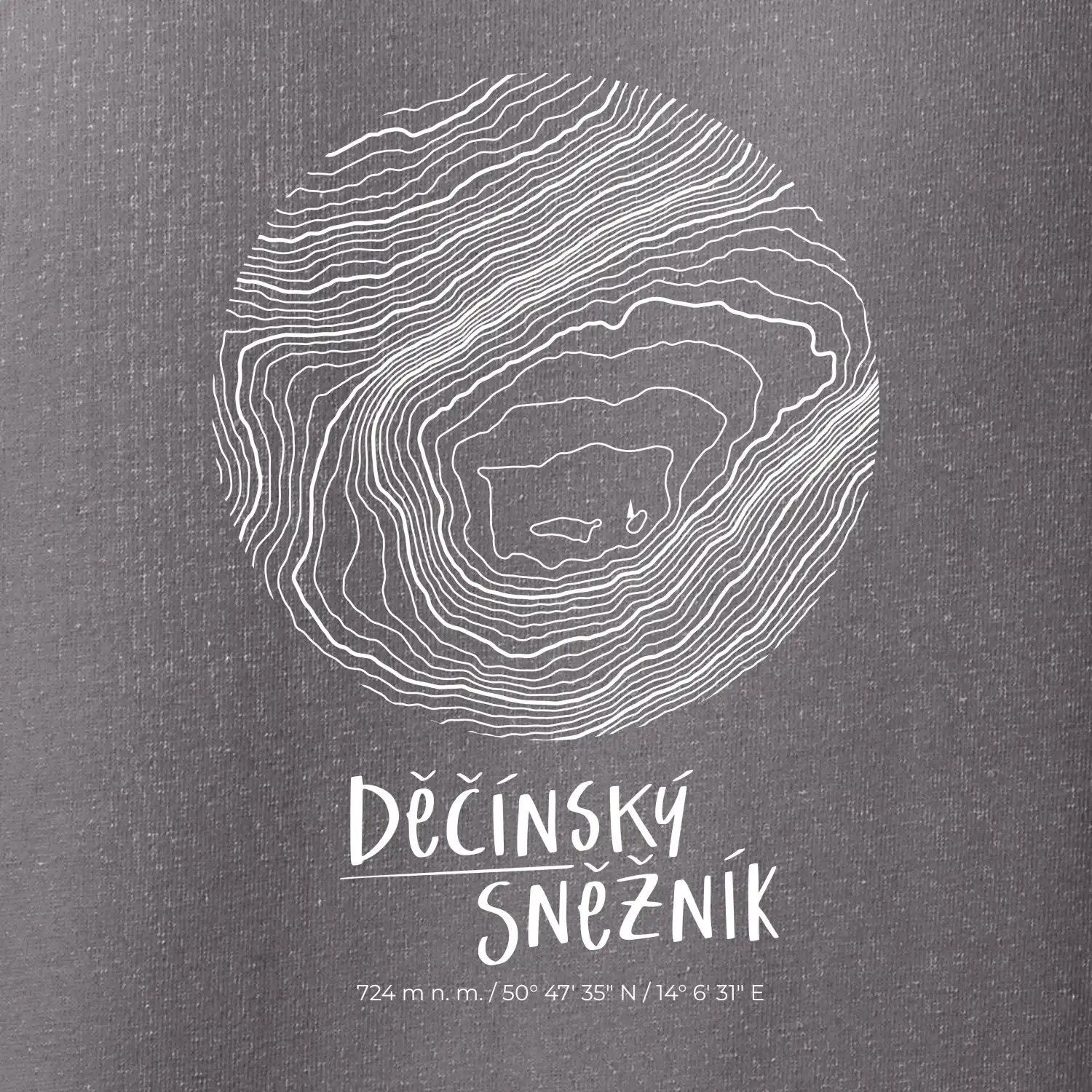 Děčínský Sněžník - vrstevnice v kruhu
