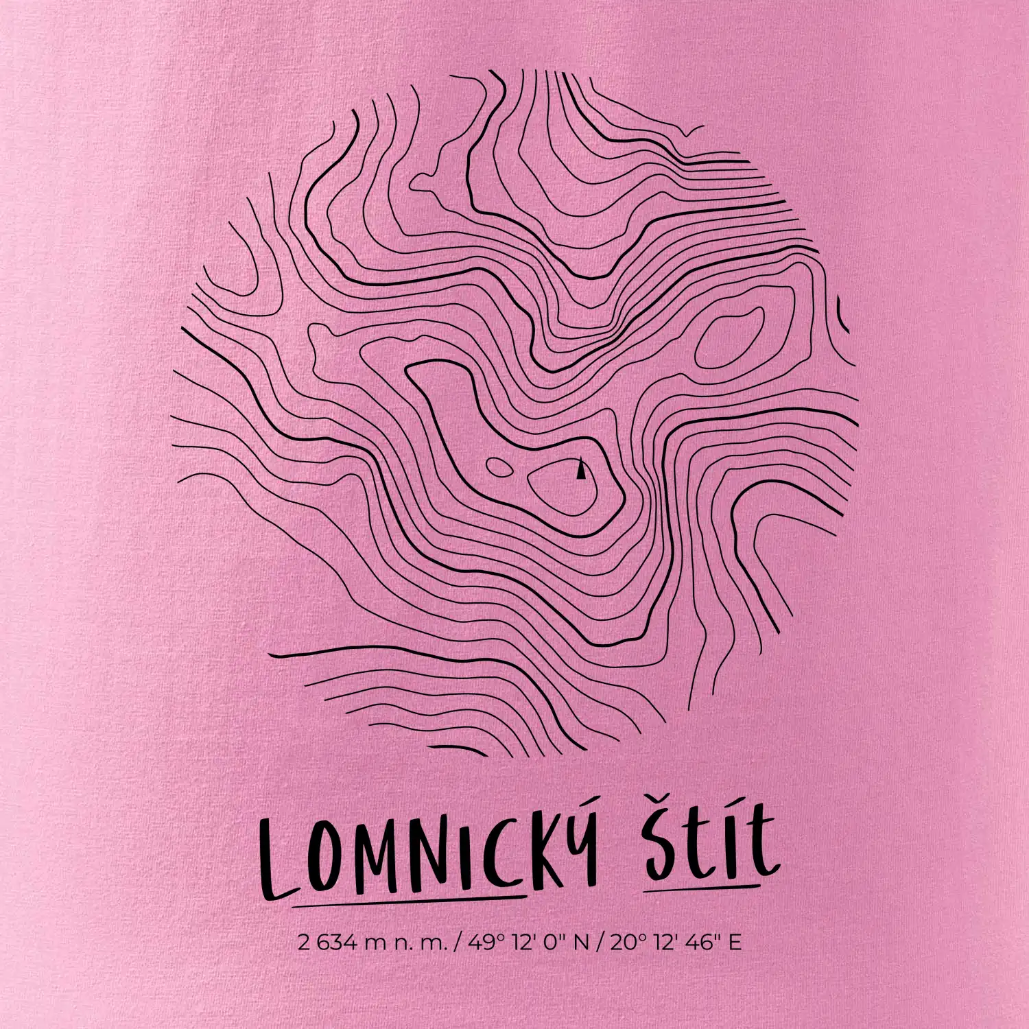 Lomnický štít - vrstevnice v kruhu