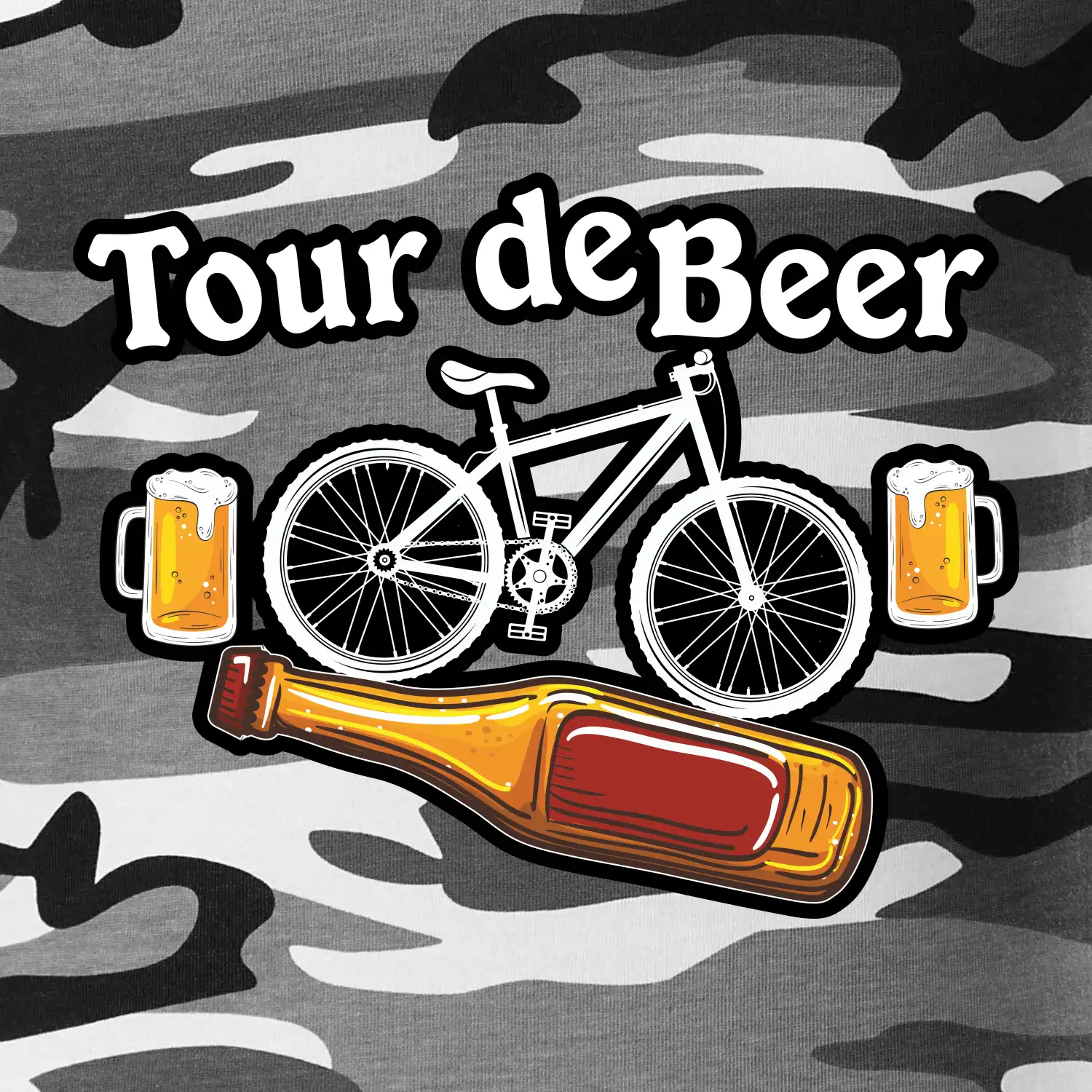 Tour de beer - kolo - pivo a nápis na zádech