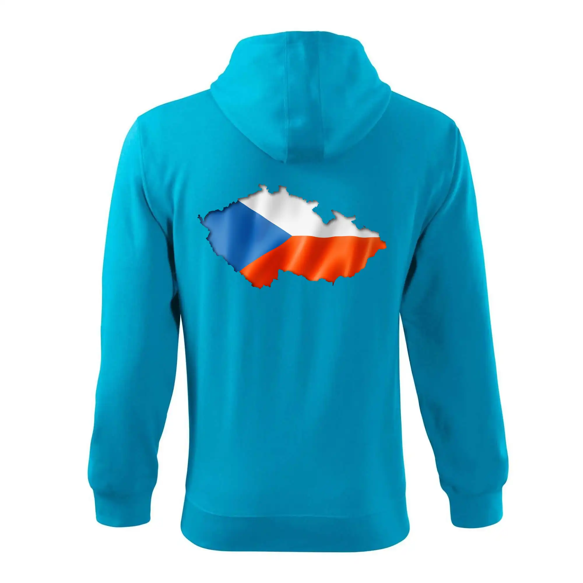 Česká vlajka v obrysu republiky