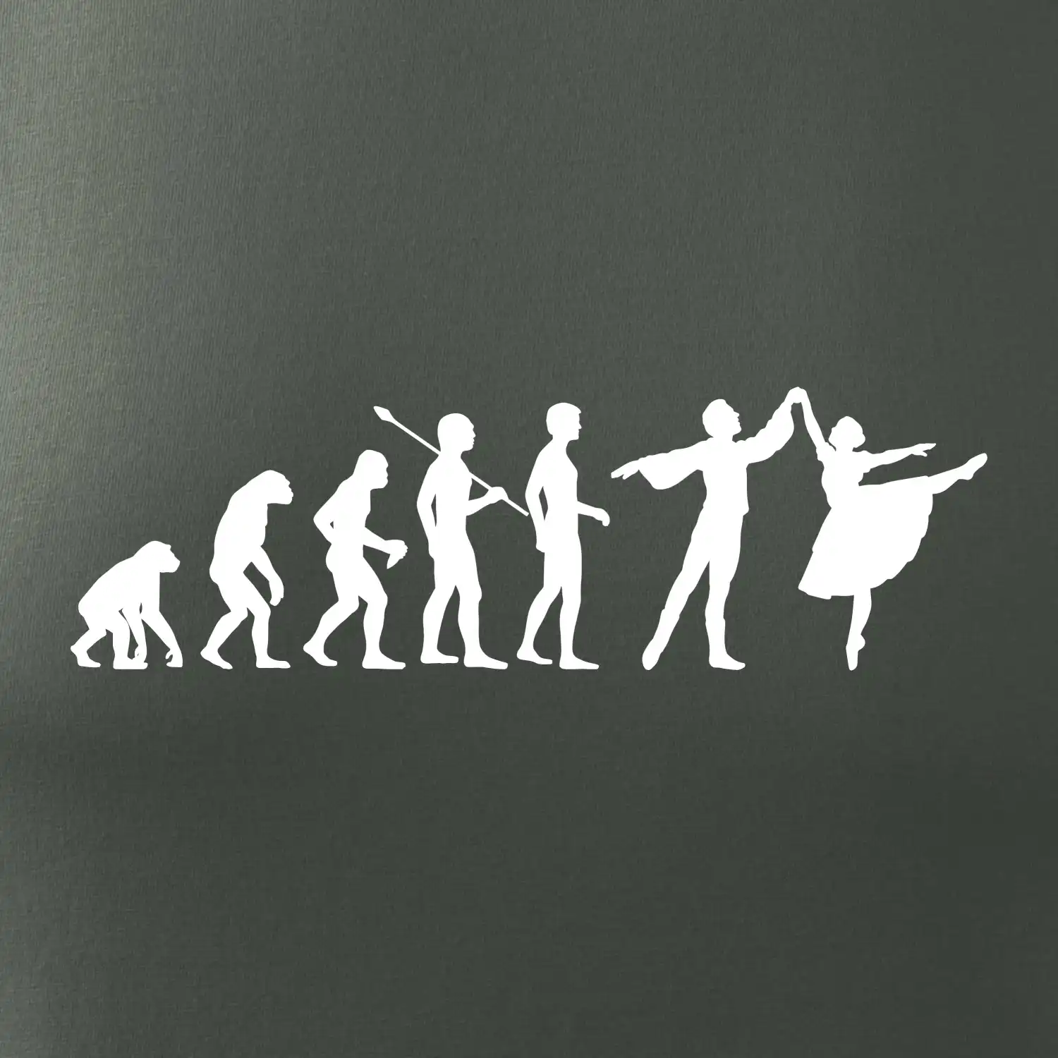 Evoluce tanec - muž a žena se sukní