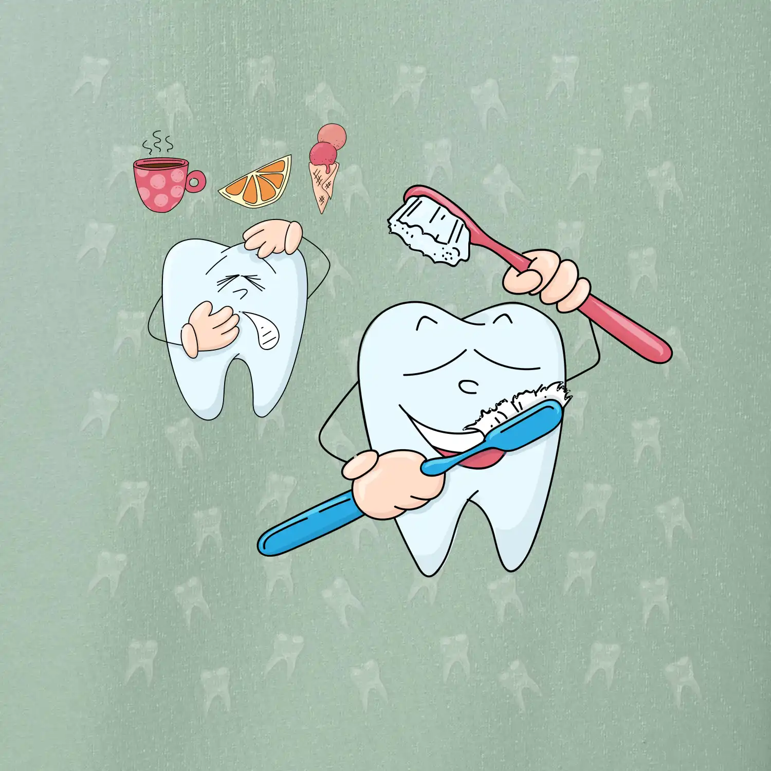 Zubařské tričko - kartáček a jídlo