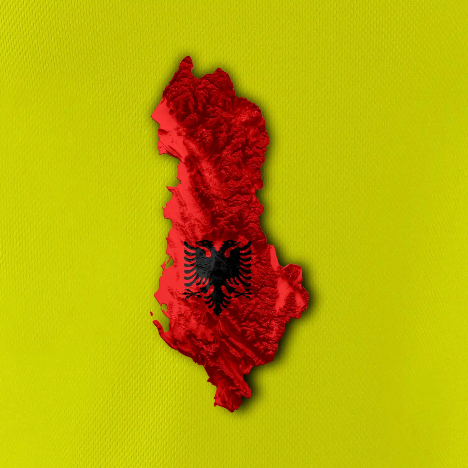 Mapa Albánie reliéf hor