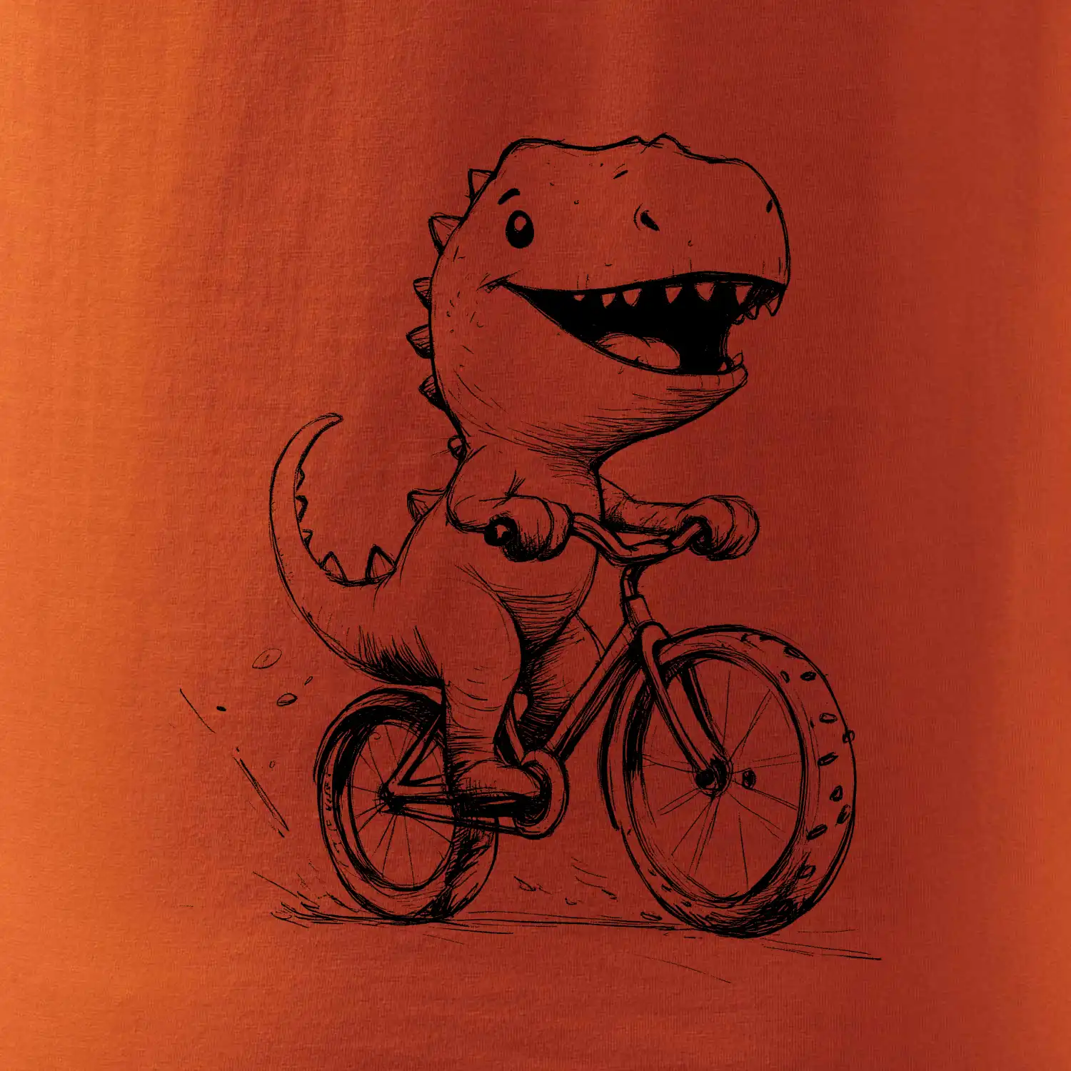 Roztomilý Dinosaurus na kole
