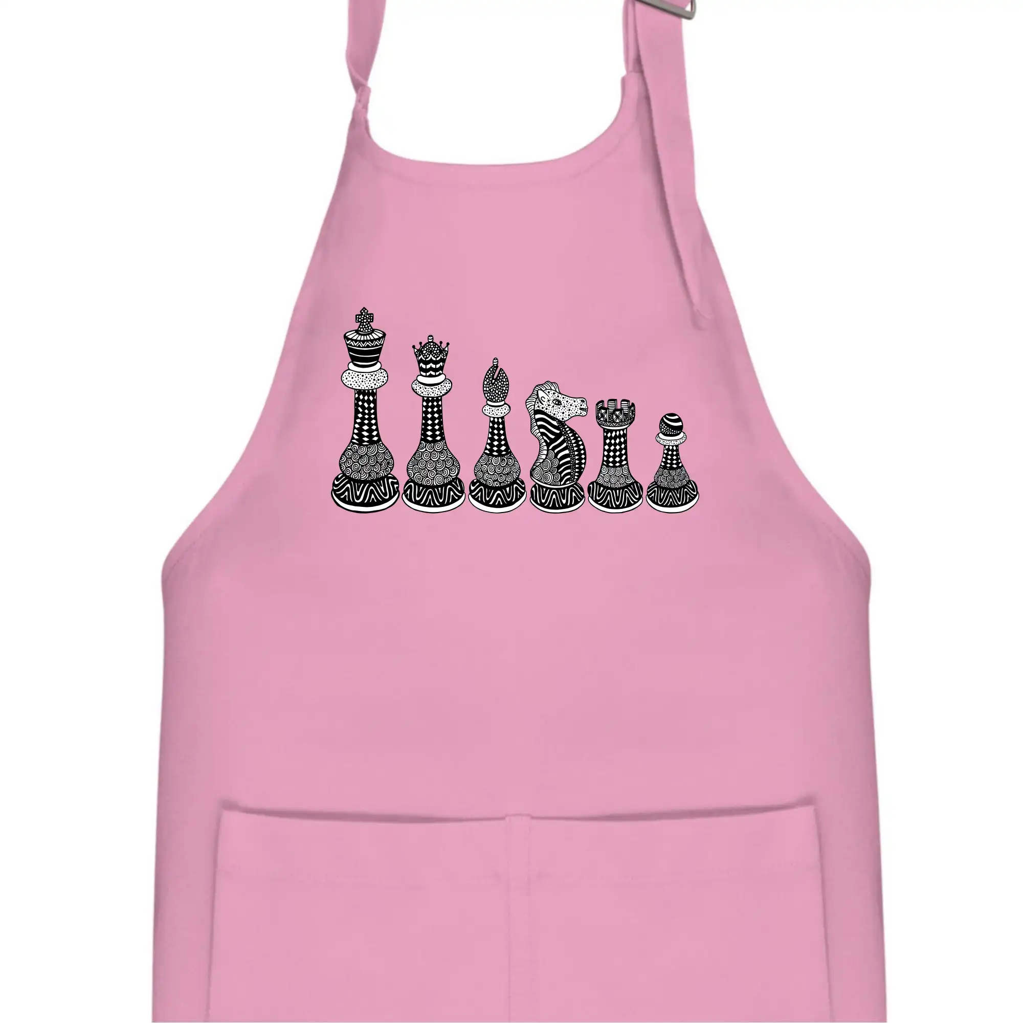 Šachové figurky v řadě - kreslené