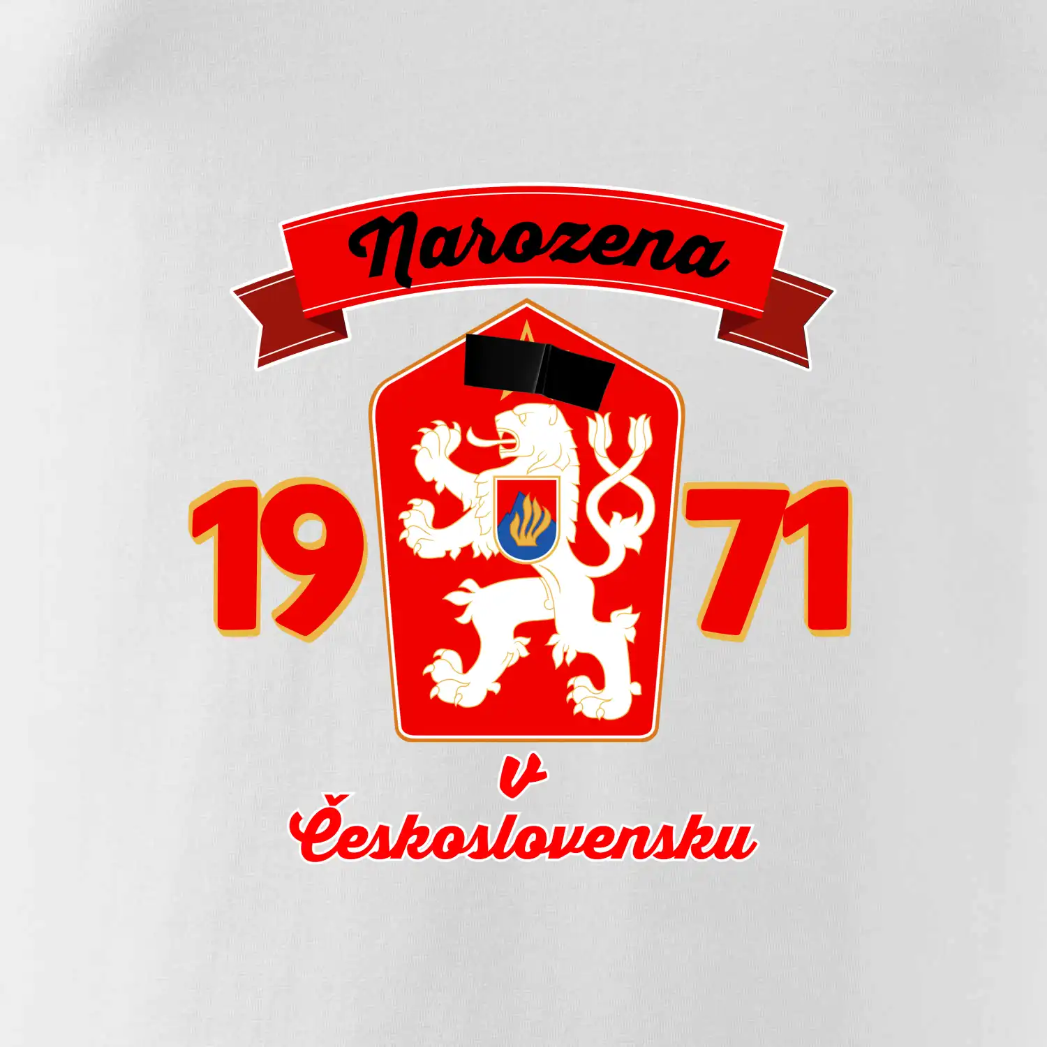 Narozena v Československu - Přelepený znak 1971