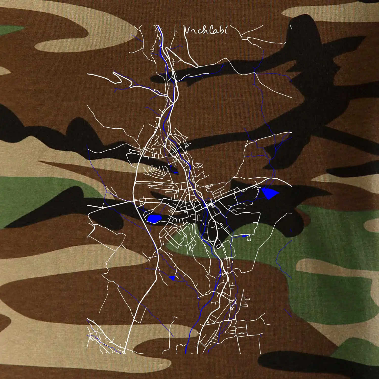 Vrchlabí - Mapa s vodními toky