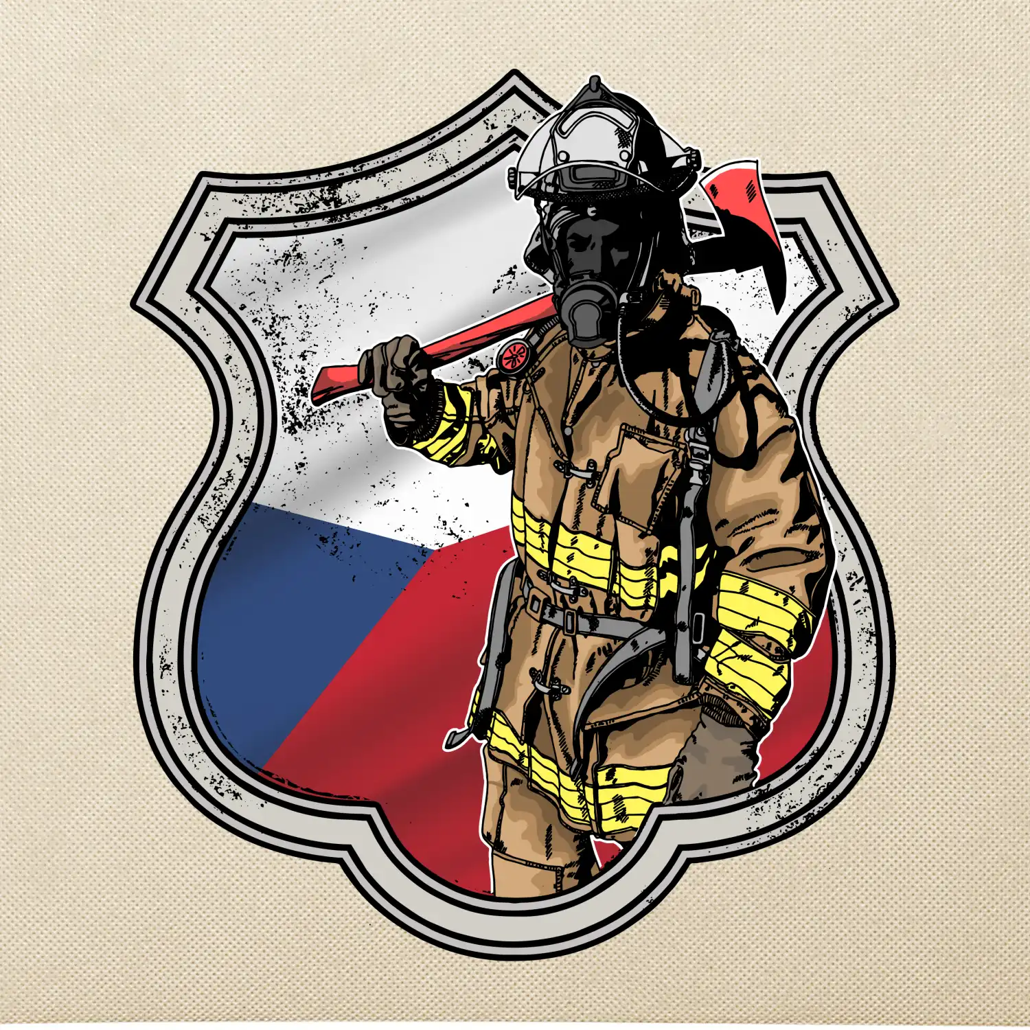 Hasič erb - Česká vlajka