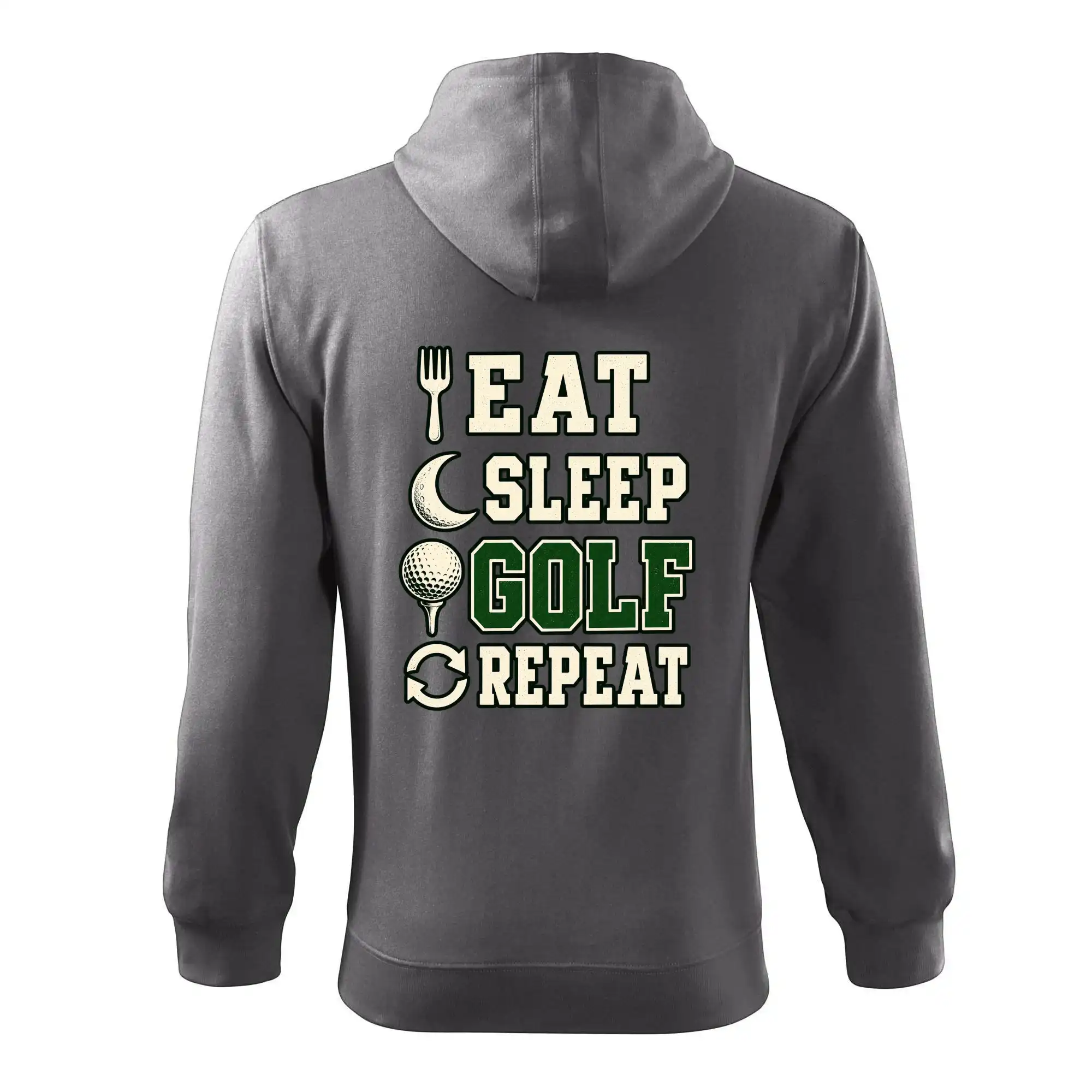 Eat sleep golf repeat typografie