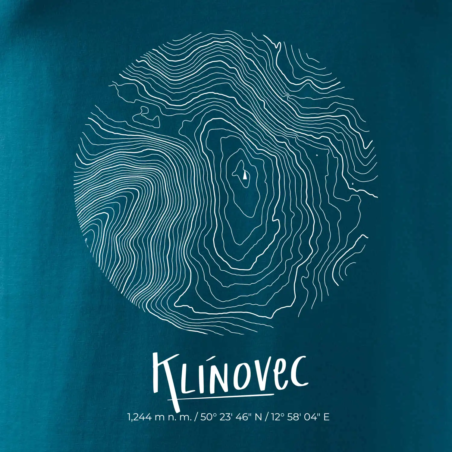 Klínovec - vrstevnice v kruhu