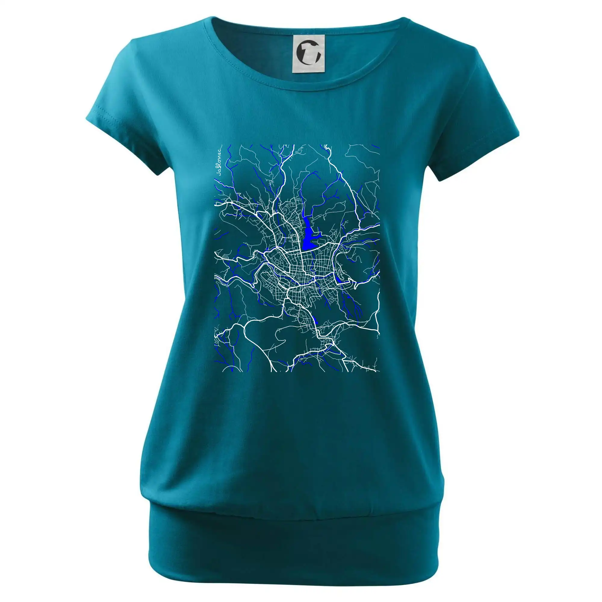 Jablonec nad Nisou - Mapa s vodními toky