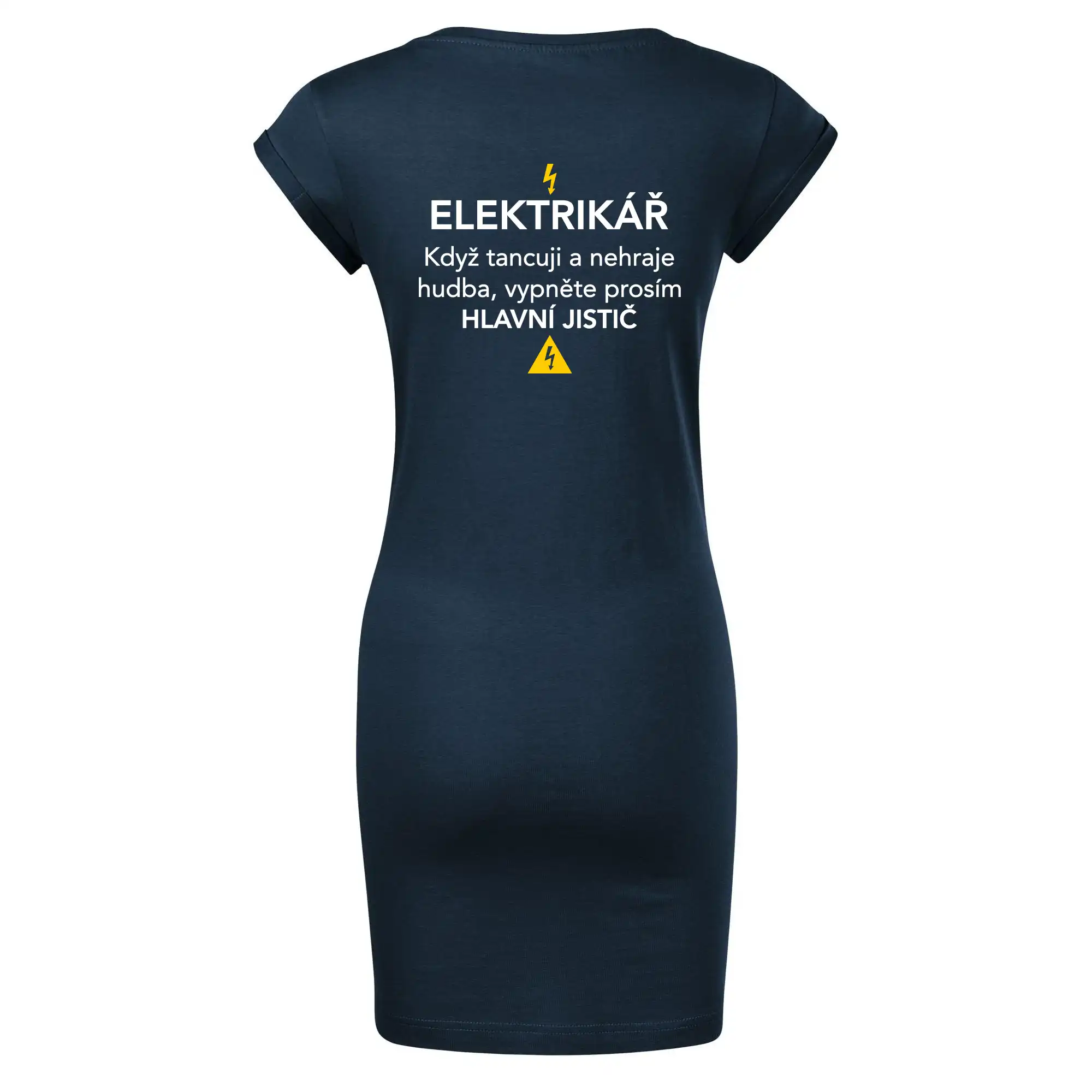 Elektrikář - hlavní jistič - Nápis na zádech