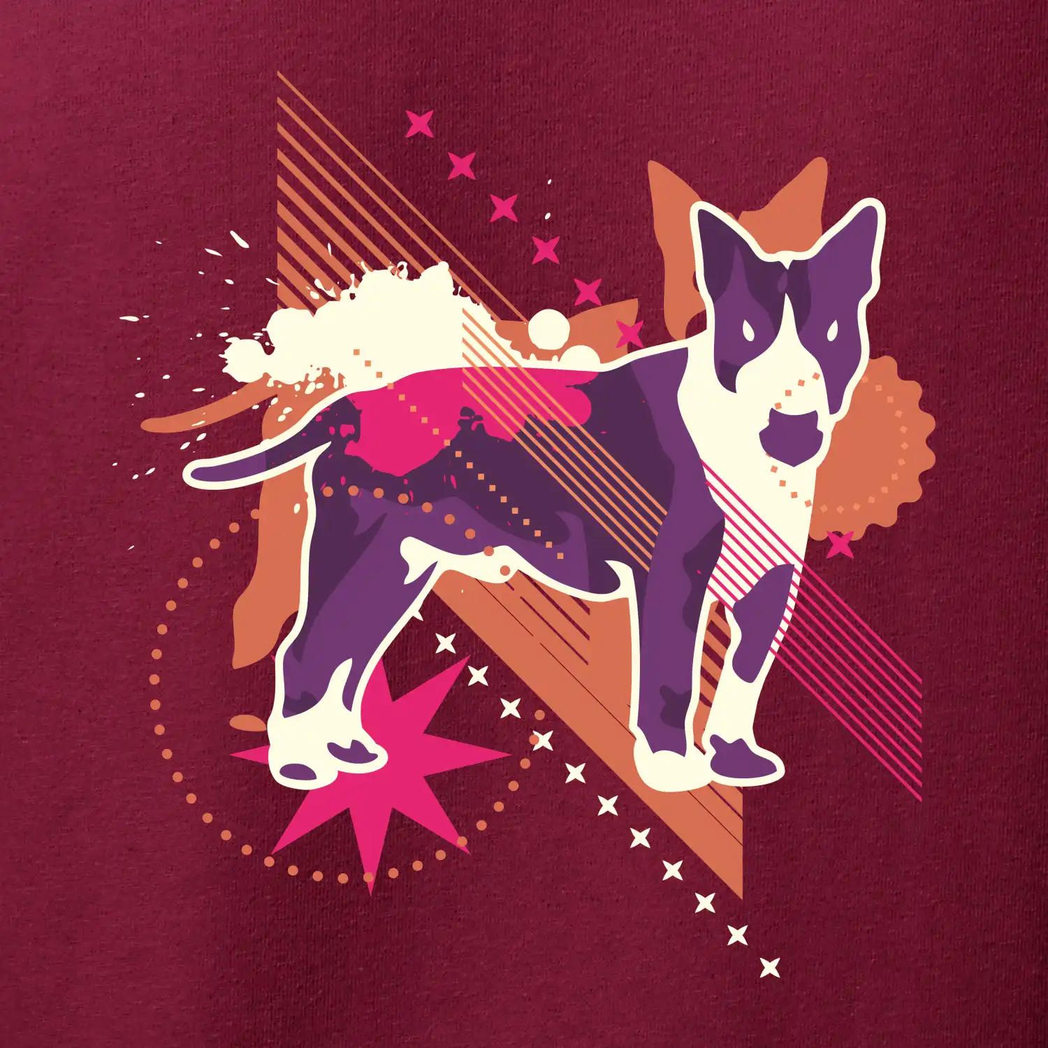 Pes abstrakce fialový