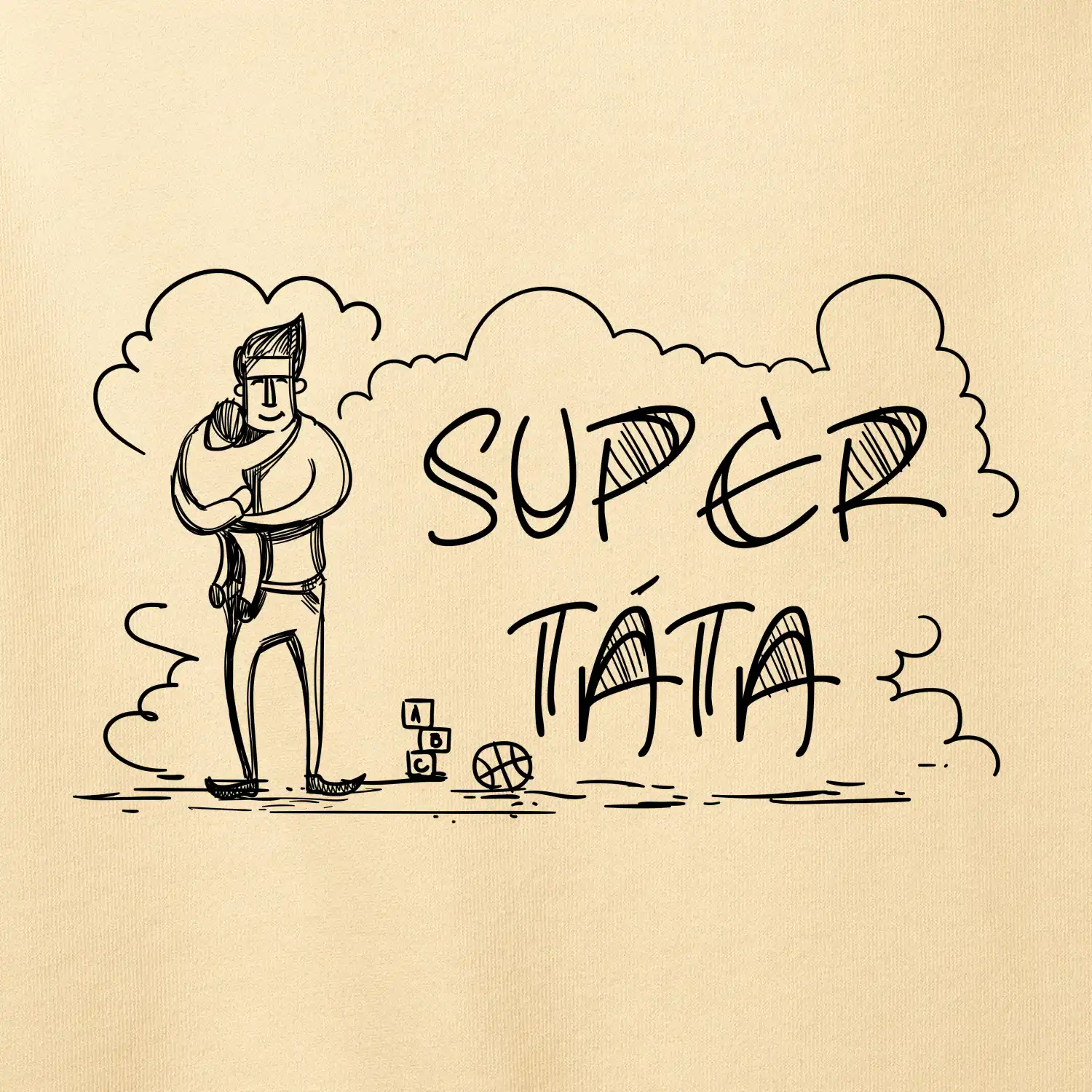 Kreslený nápis super táta