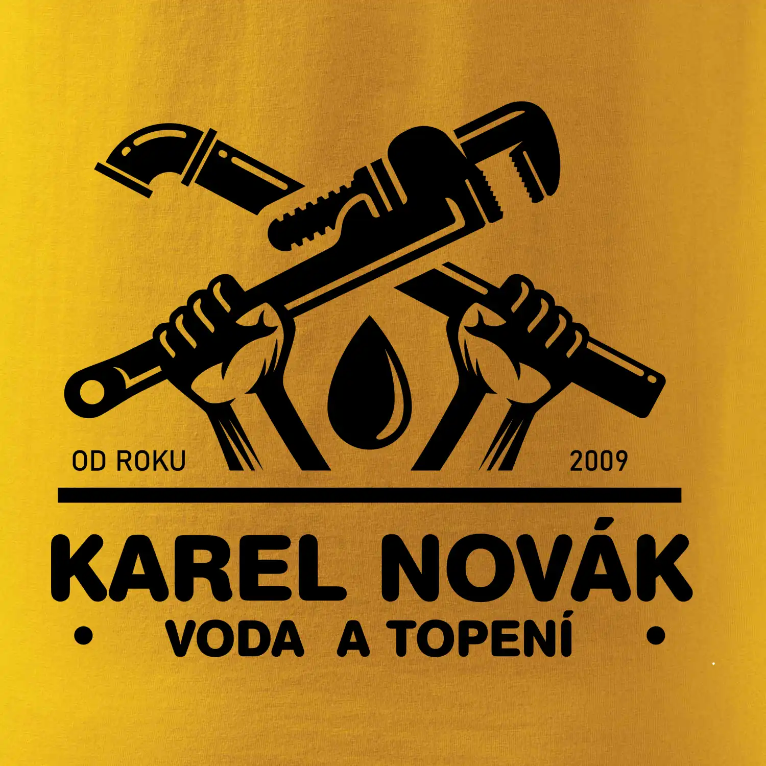 Instalatér - Překřížené klíče vlastní nápis