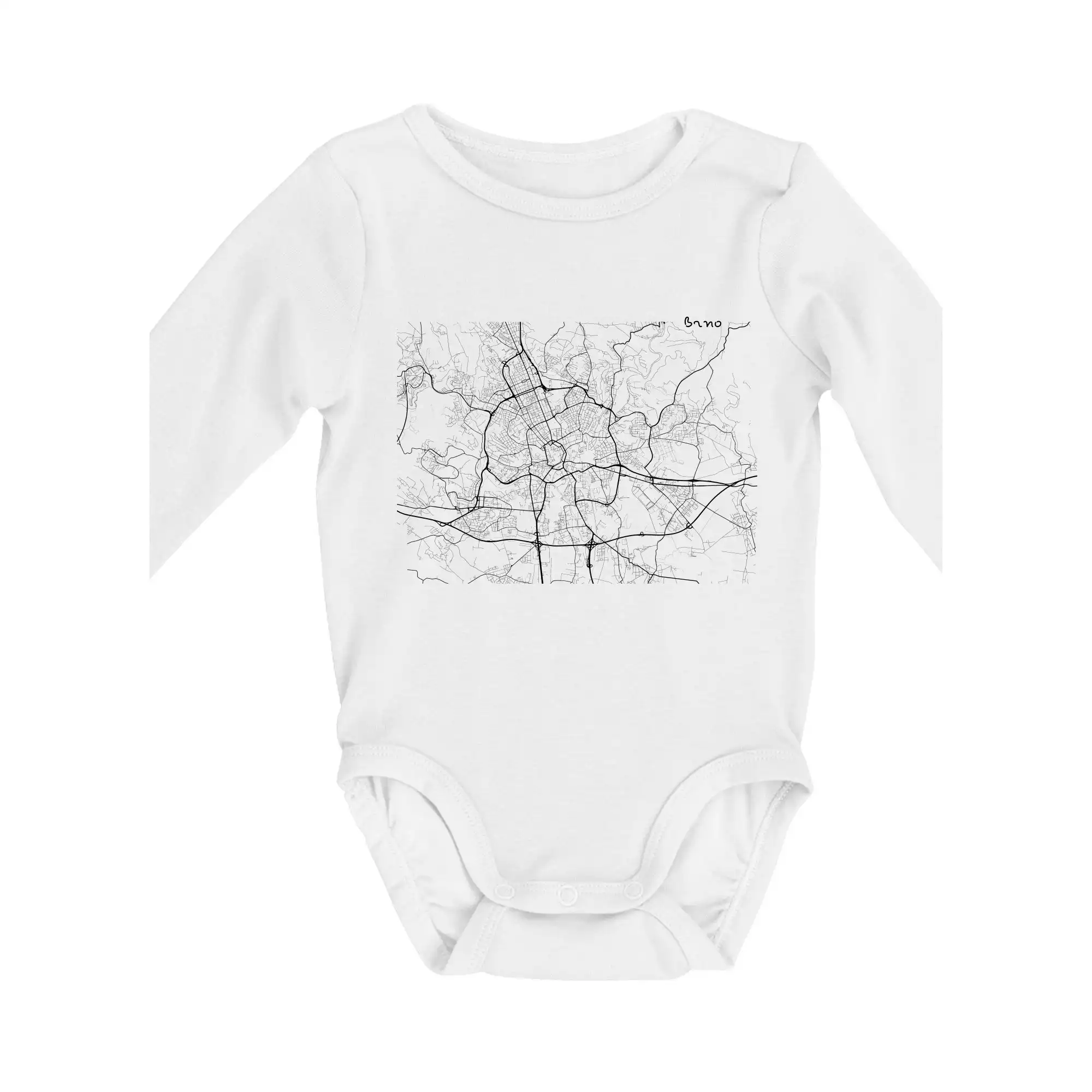 Černobílá mapa Brno