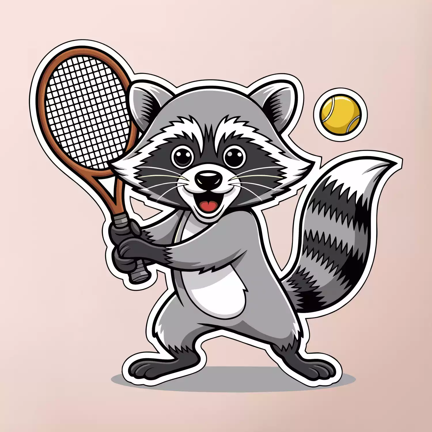 Mýval hraje tenis kreslený