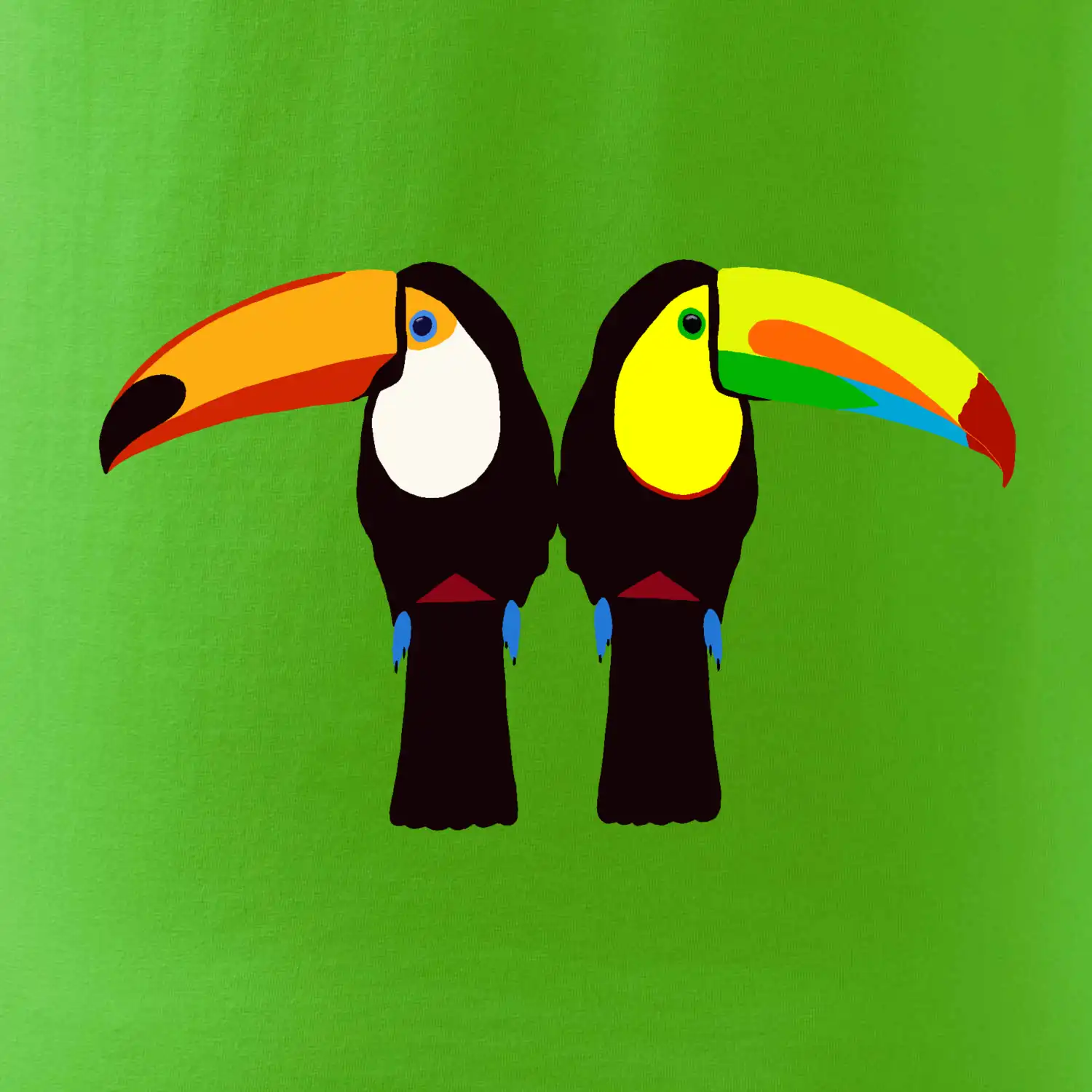 Dva barevní tukani (Moňas)