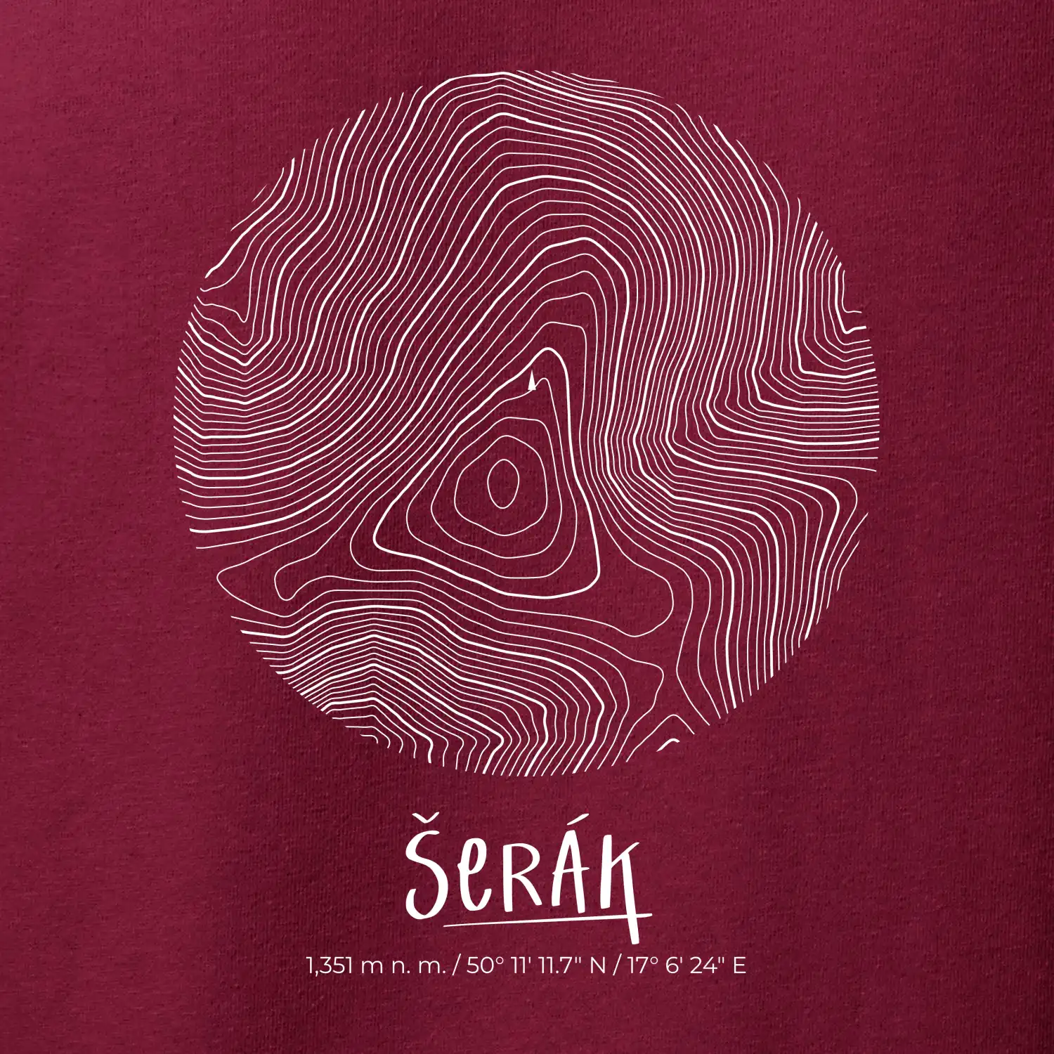 Šerák - vrstevnice v kruhu