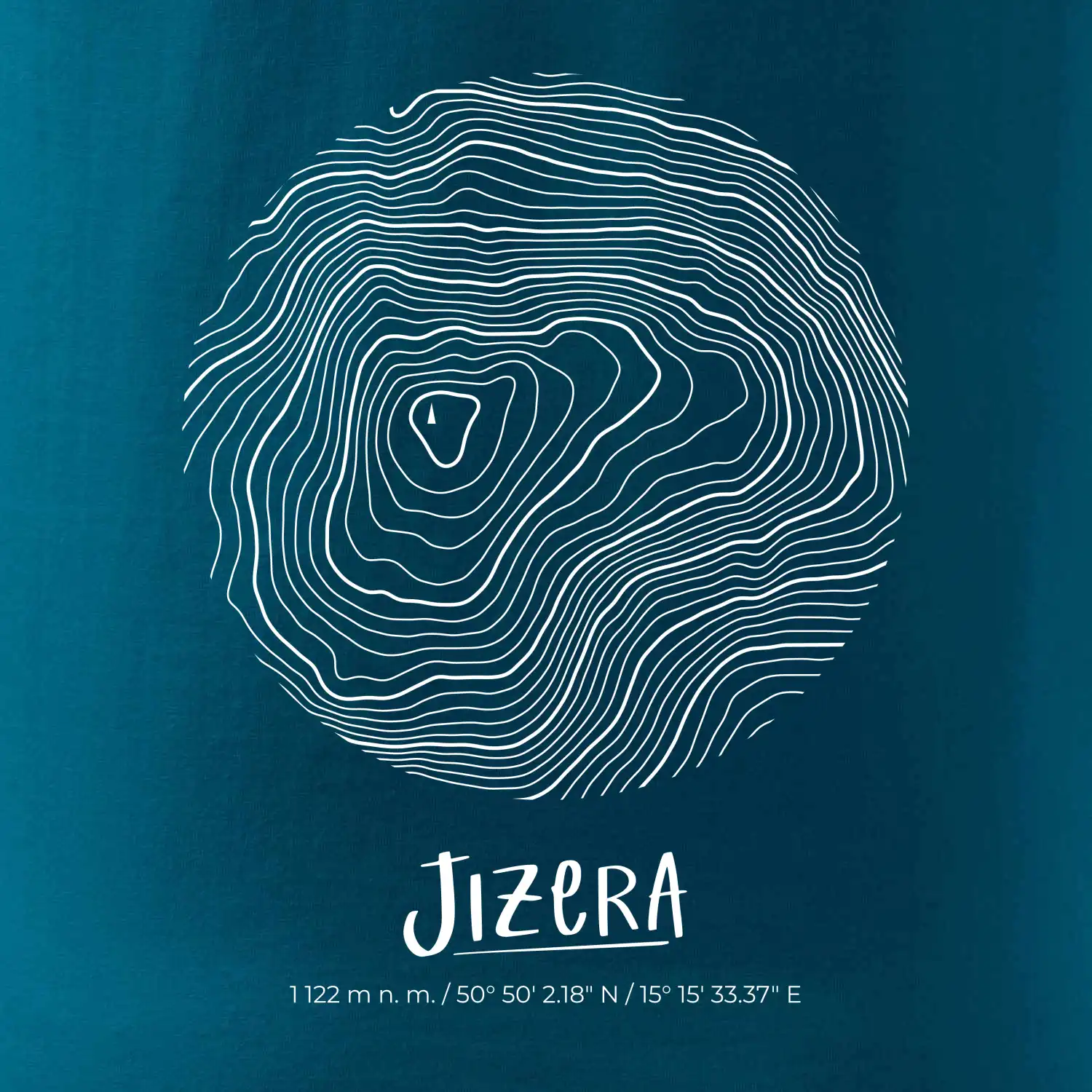 Jizera - vrstevnice v kruhu