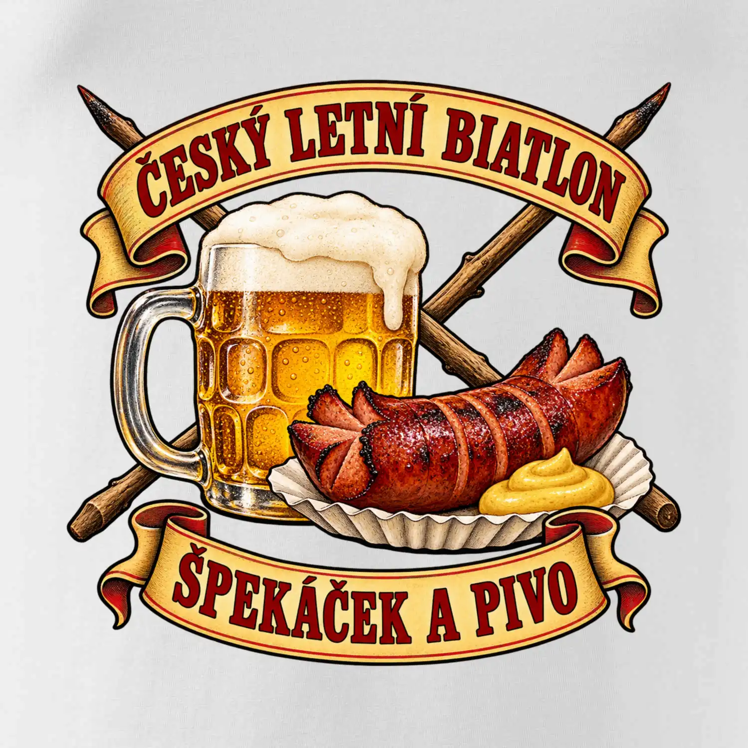 Český letní biatlon špekáček a pivo