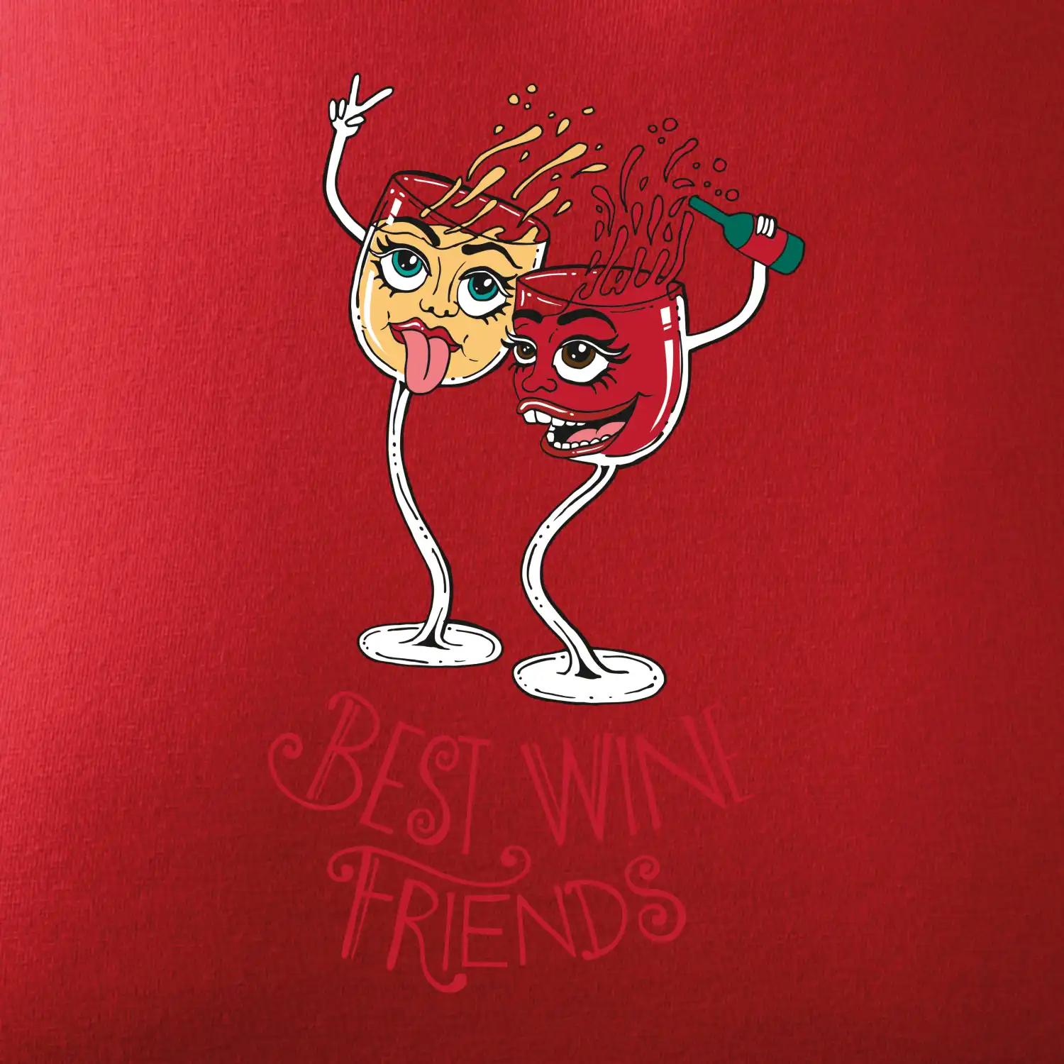 Best wine friends dancing (Pecka design)