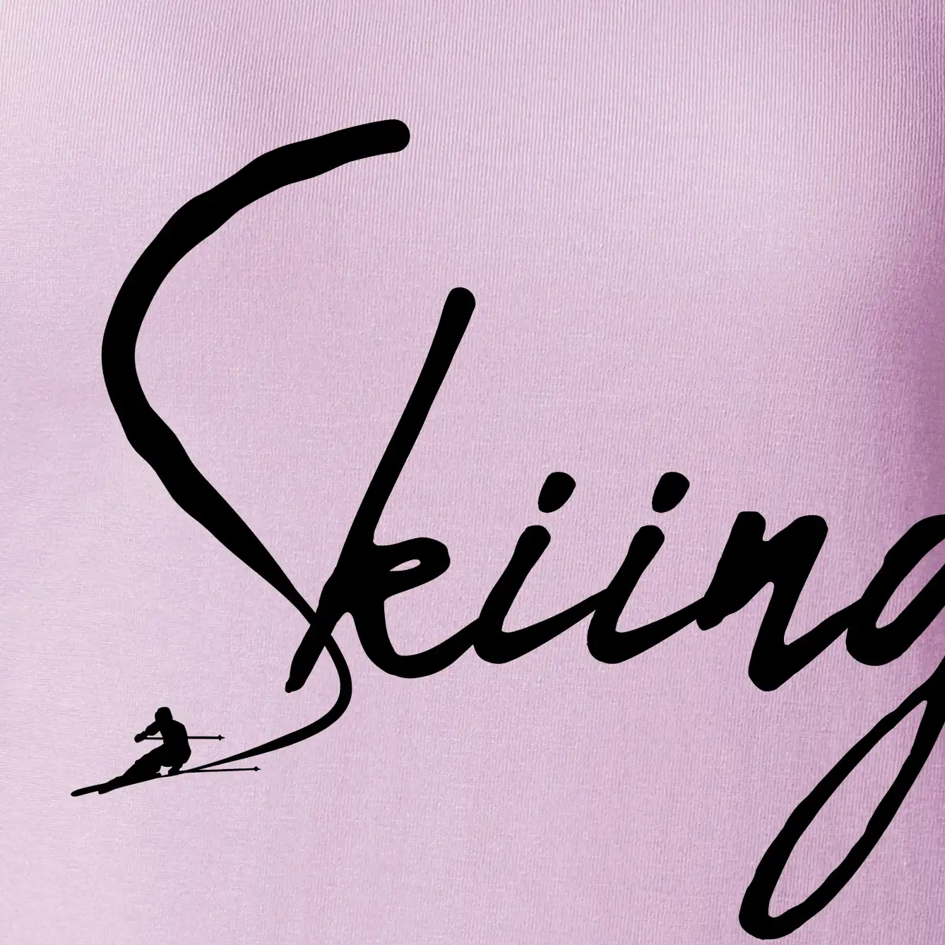 Skiing nápis lyžař