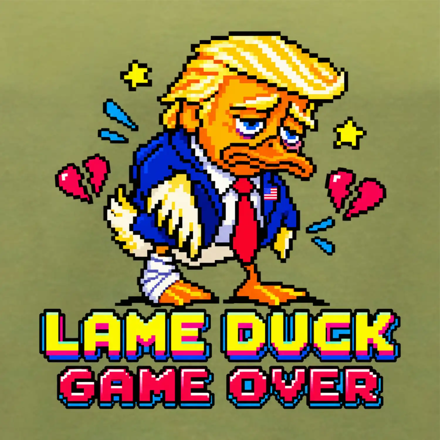 Trump lame duck pixel art game over
